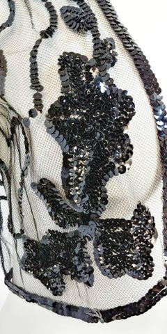 1930s Black Mesh Bolero w/ Sequins