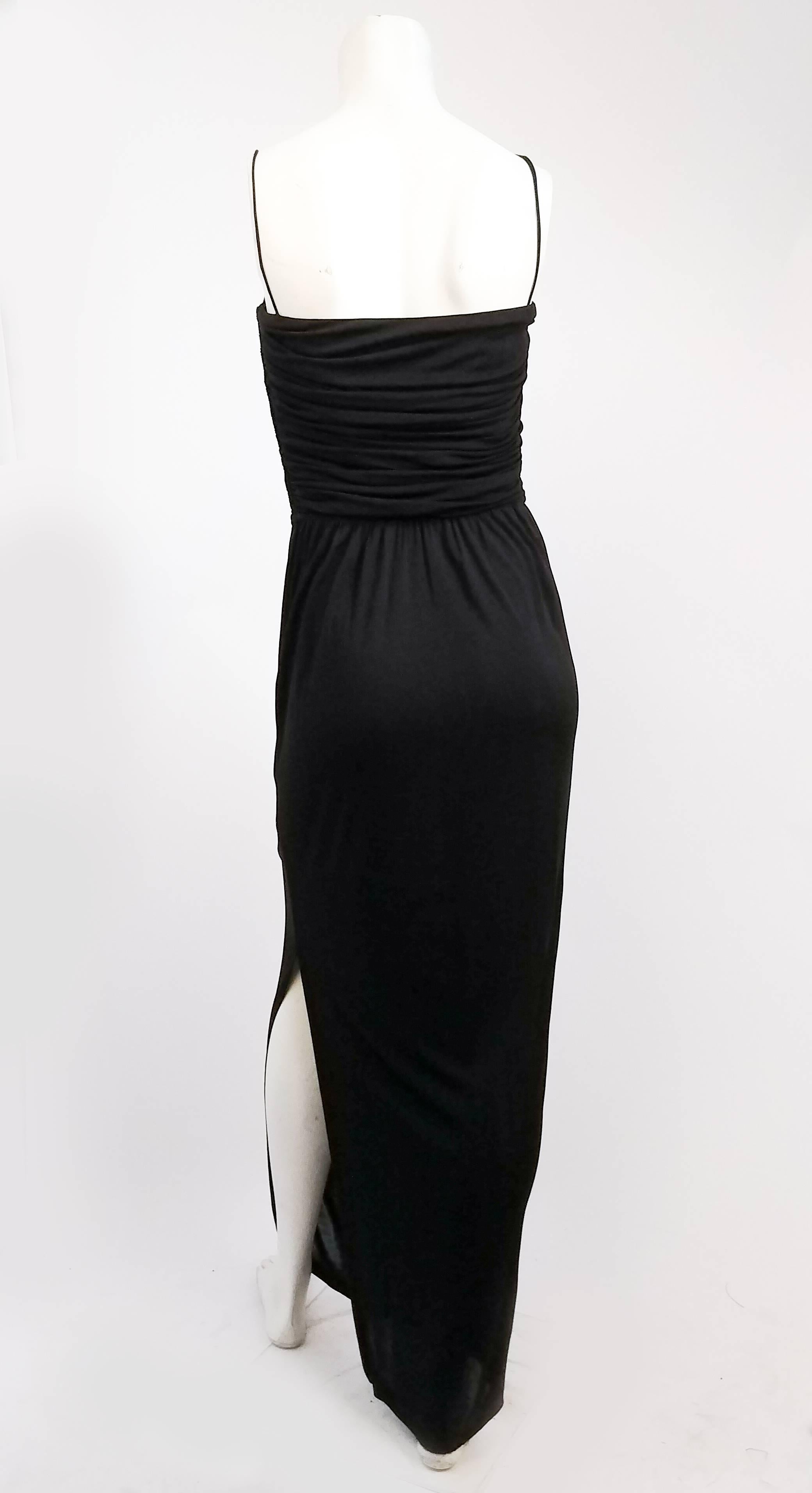 Women's 1970s Black Jersey Maxi Dress