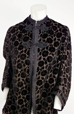 Victorian Black Cut Velvet Dolman Mantle