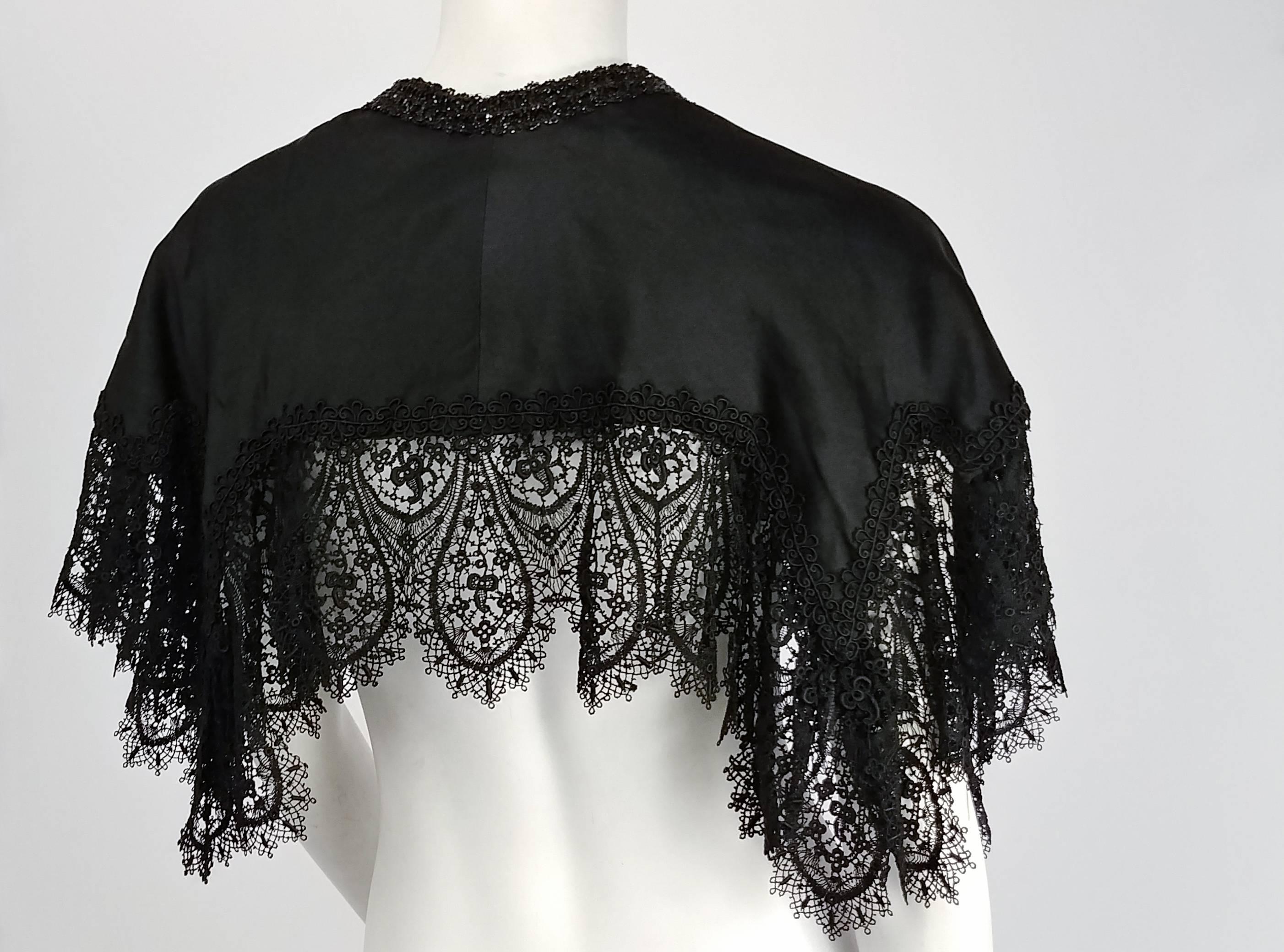 black beaded capelet