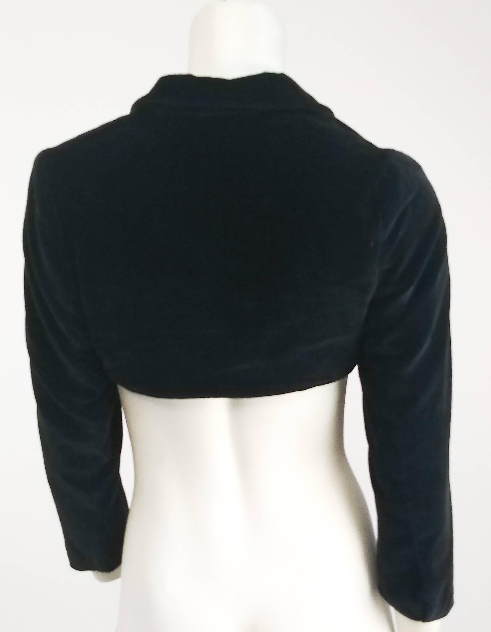Women's 1980s Gianni Versace Velveteen Ultra Cropped Jacket For Sale