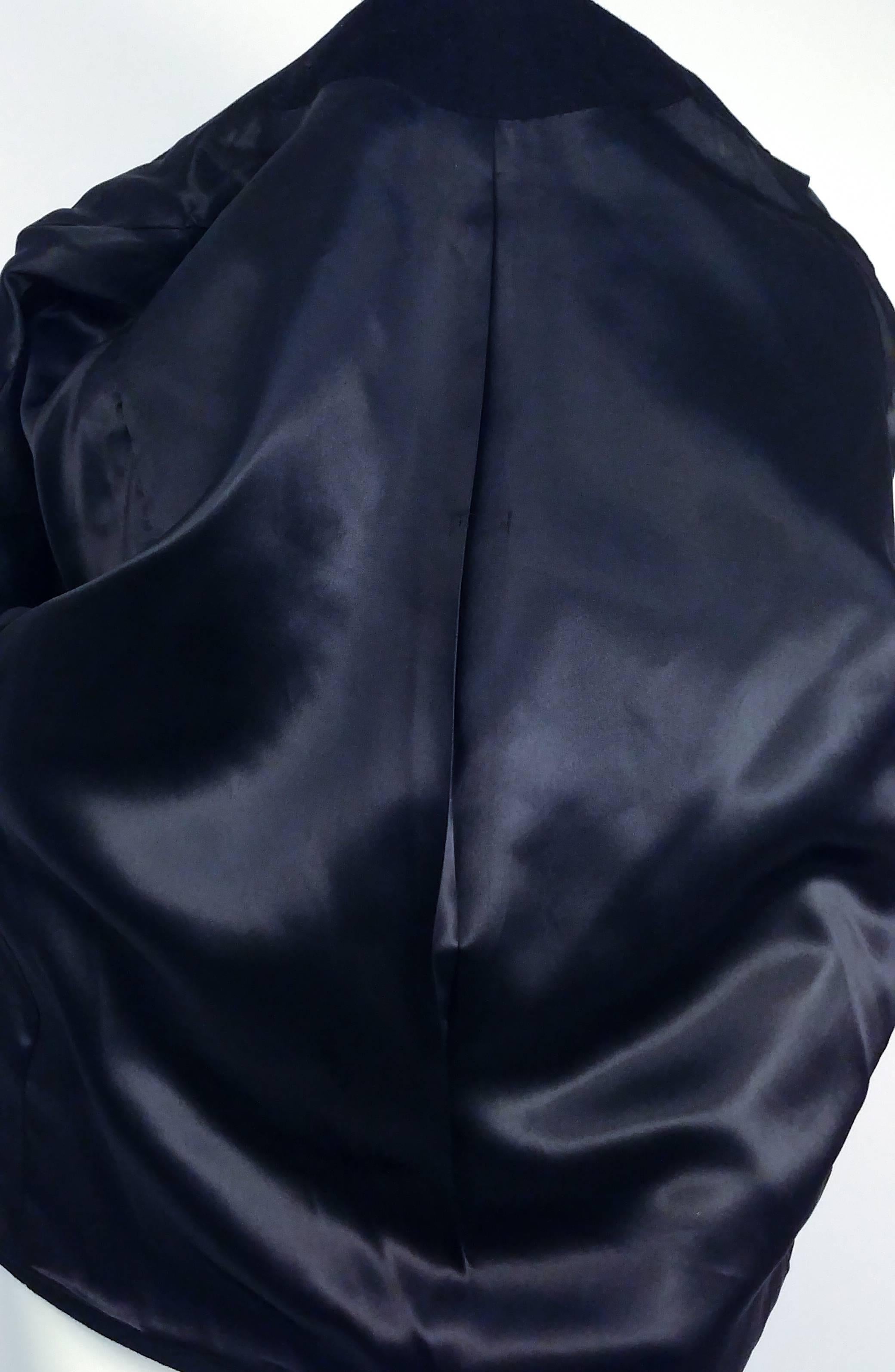 Women's 1980s Black Wool Shawl Collar Jacket  For Sale