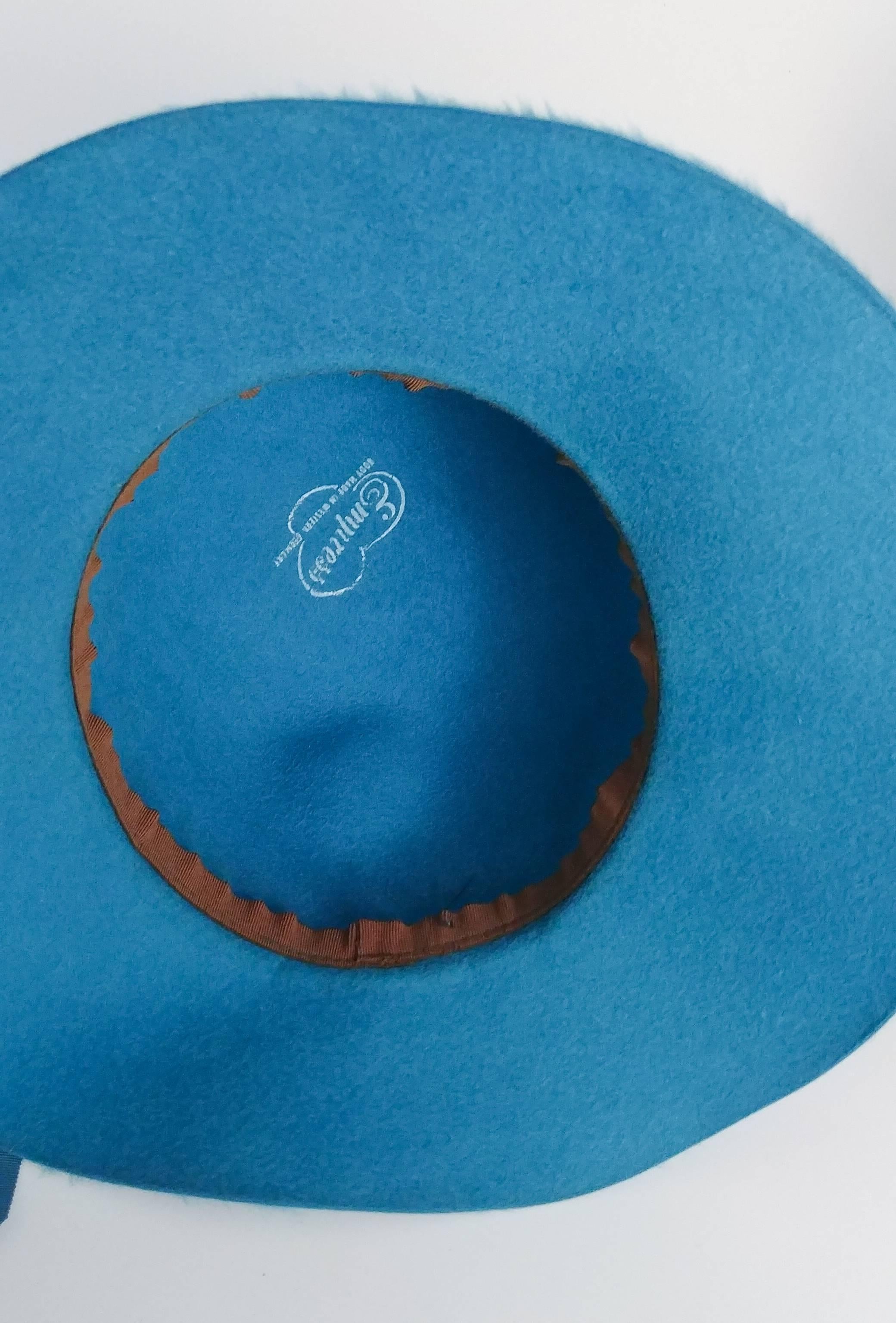 blue felt hat