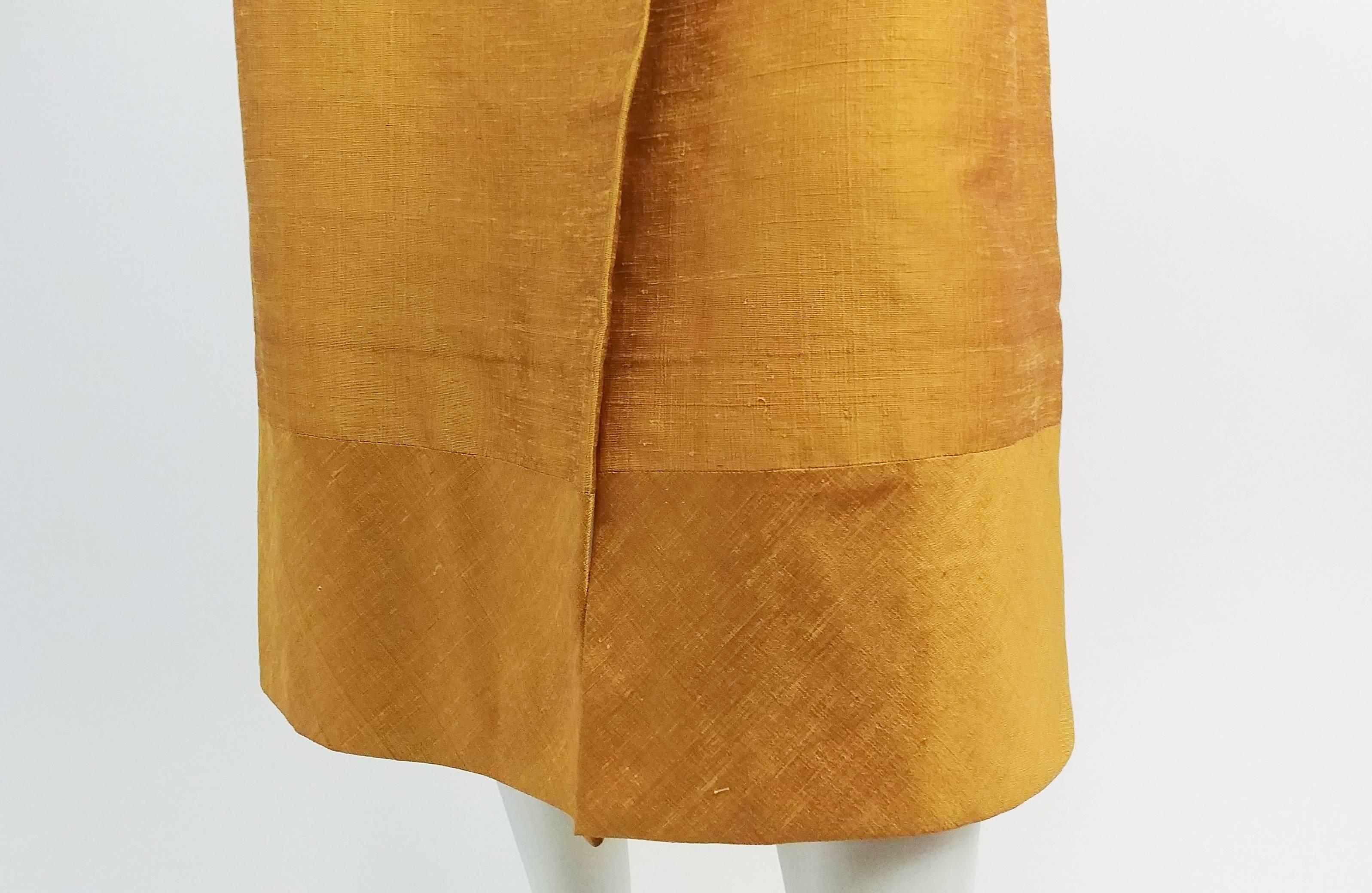 Women's 1960s Saffron Yellow Silk Shantung Opera Coat