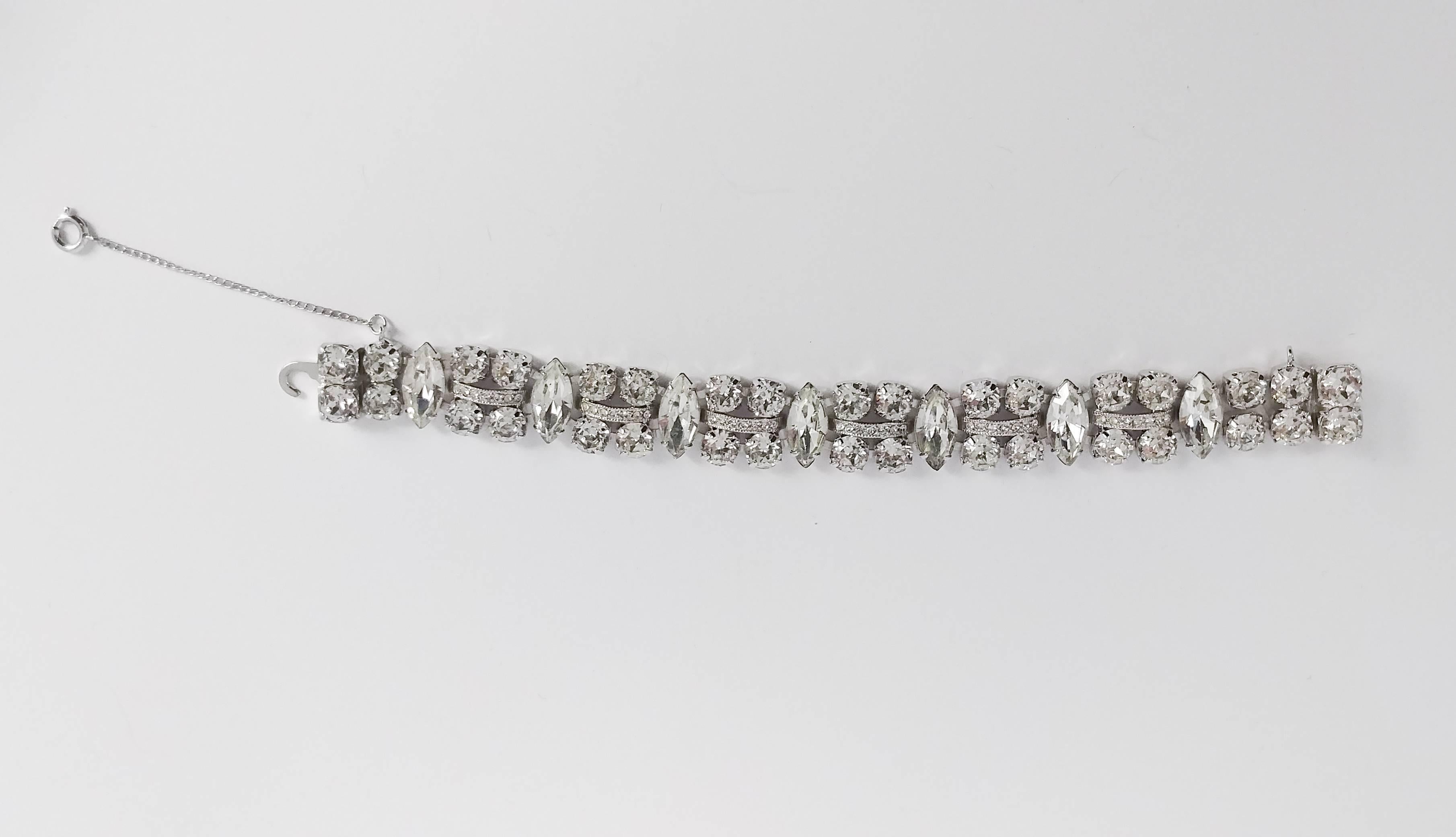 1950s Eisenburg Rhinestone Necklace and Bracelet Set 2