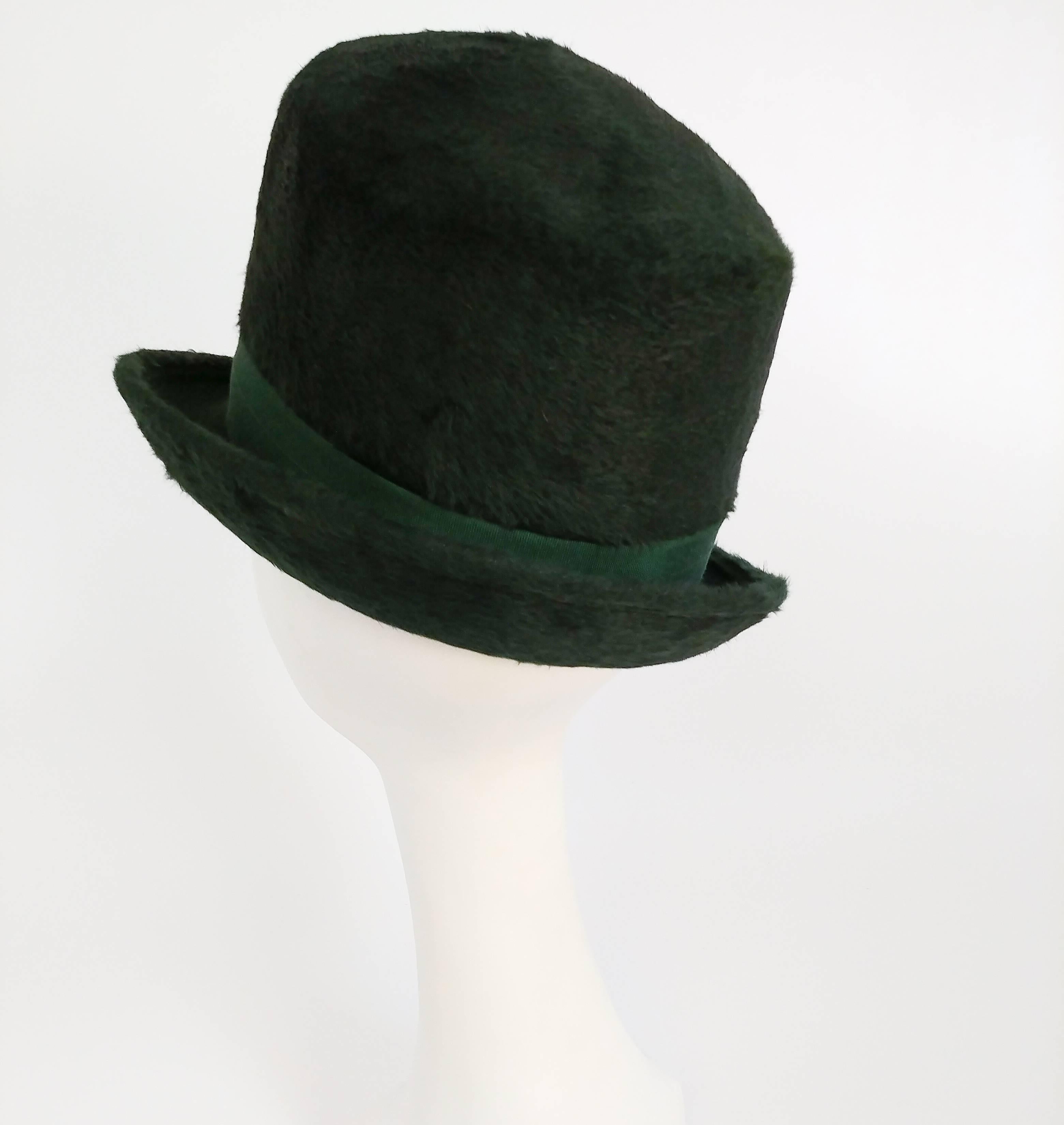 green velvet top hat