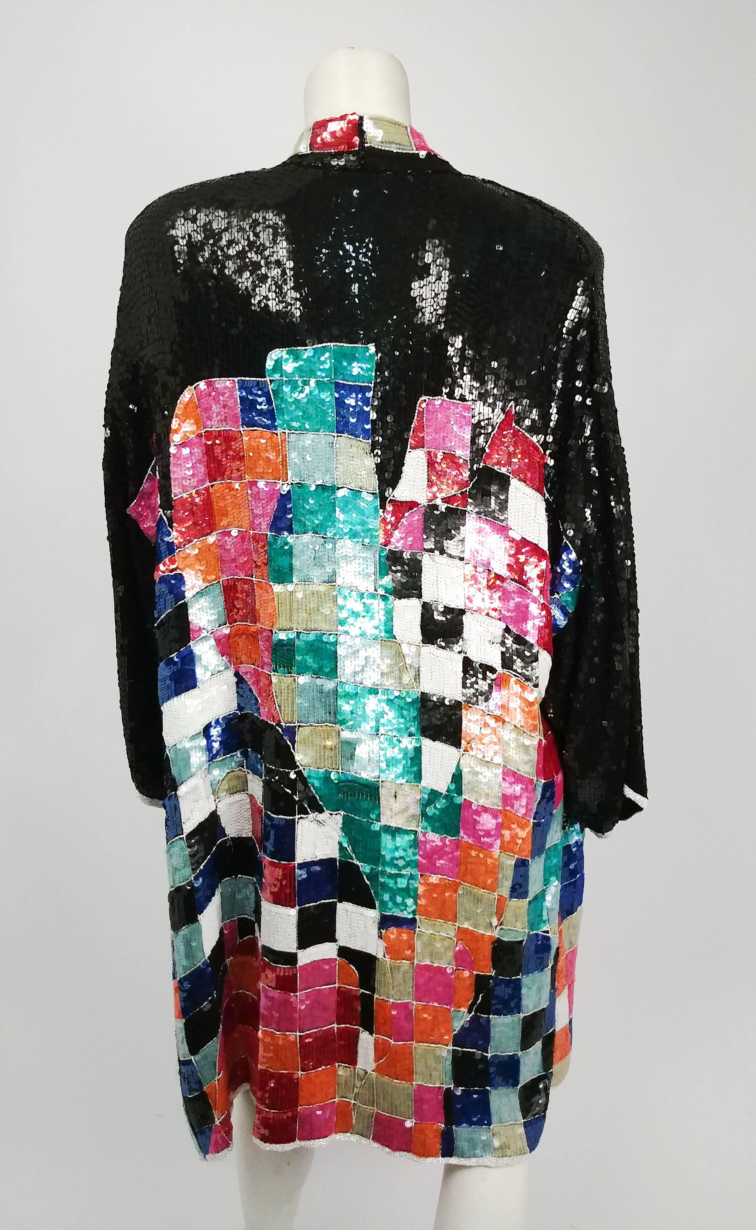 1980s Judith Ann Rainbow Sequin Jacket In Excellent Condition In San Francisco, CA