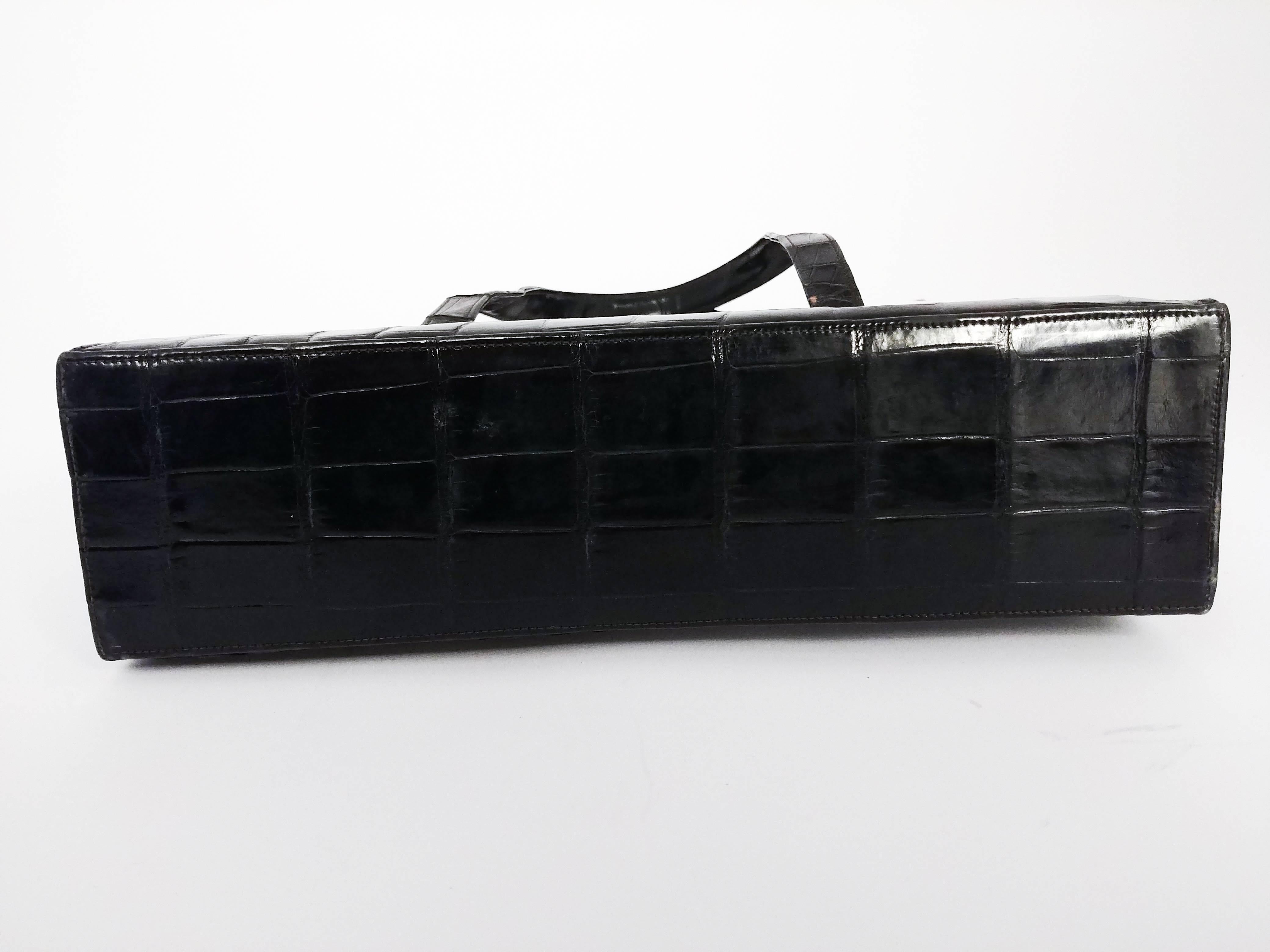 Women's 1950s Black Alligator Purse