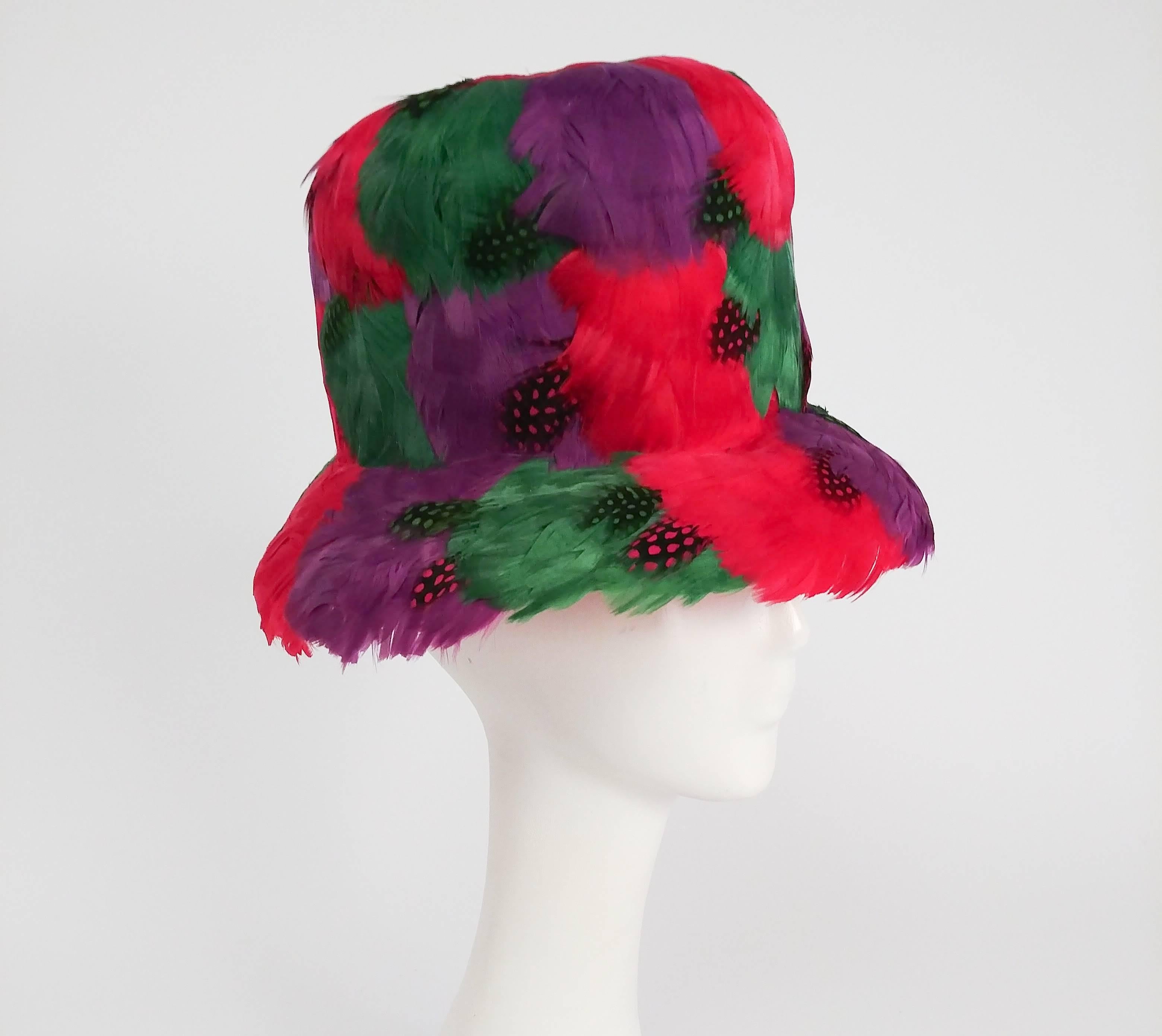 1980s Bright Feather Hat.