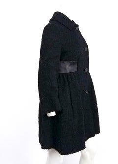 1960s Black Boiled Wool Short Coat