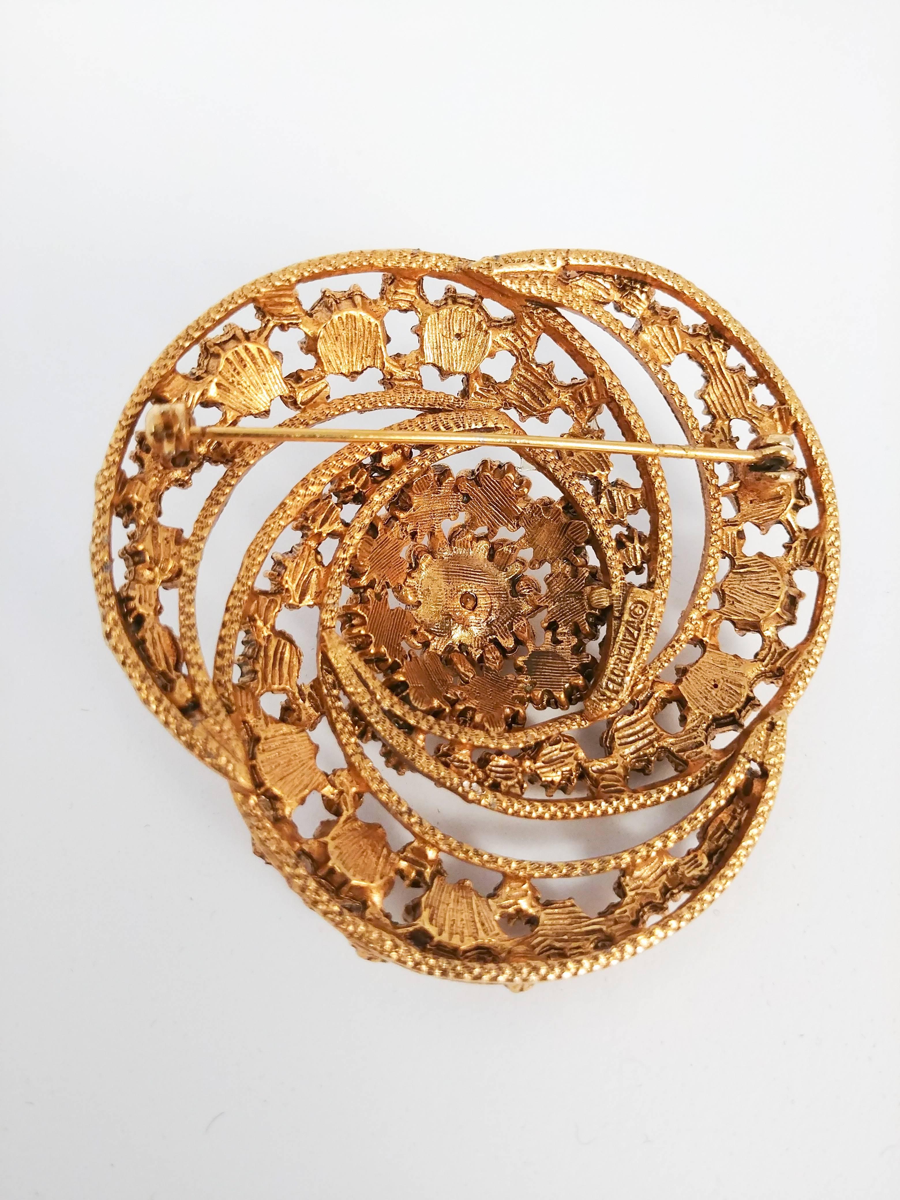 1950s Florenza Circular Rhinestone Brooch For Sale at 1stDibs ...