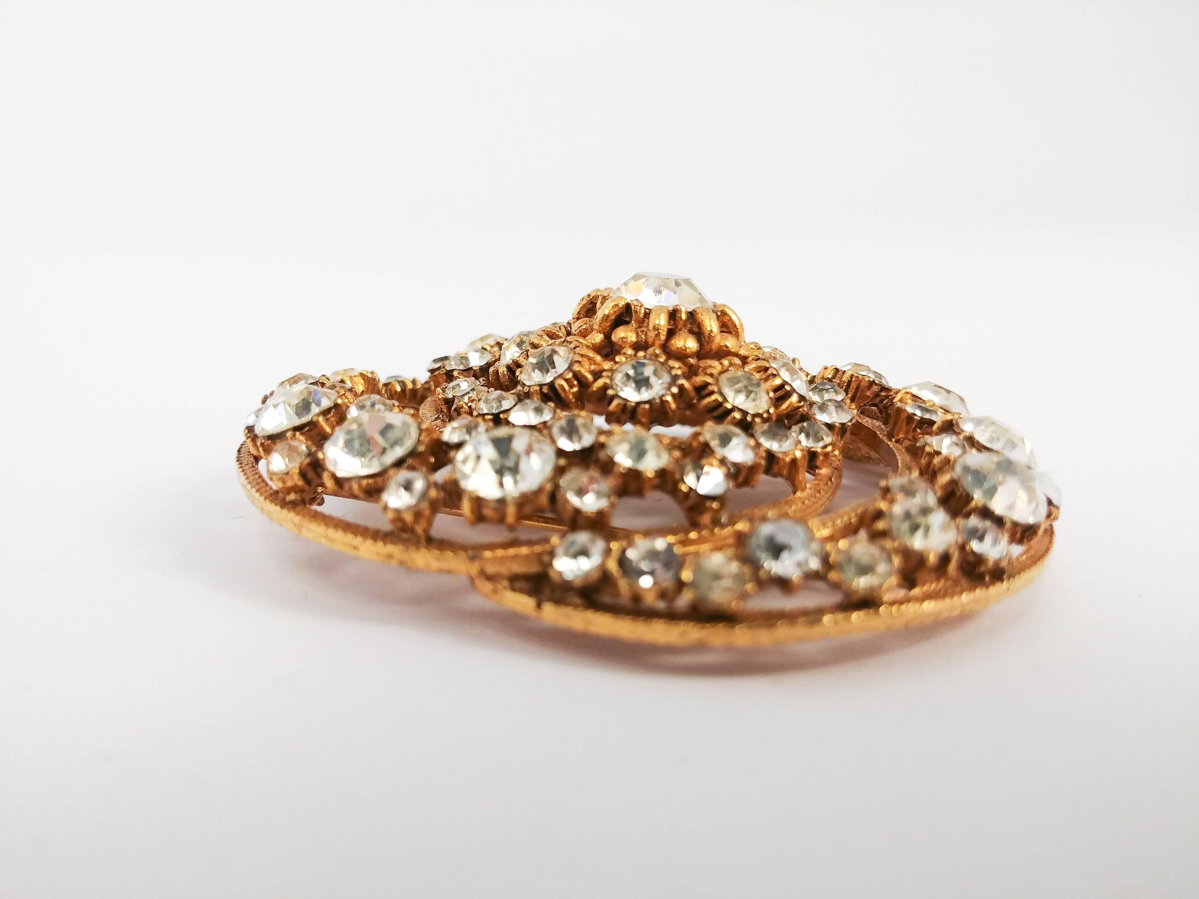 1950s Florenza Circular Rhinestone Brooch For Sale at 1stDibs ...
