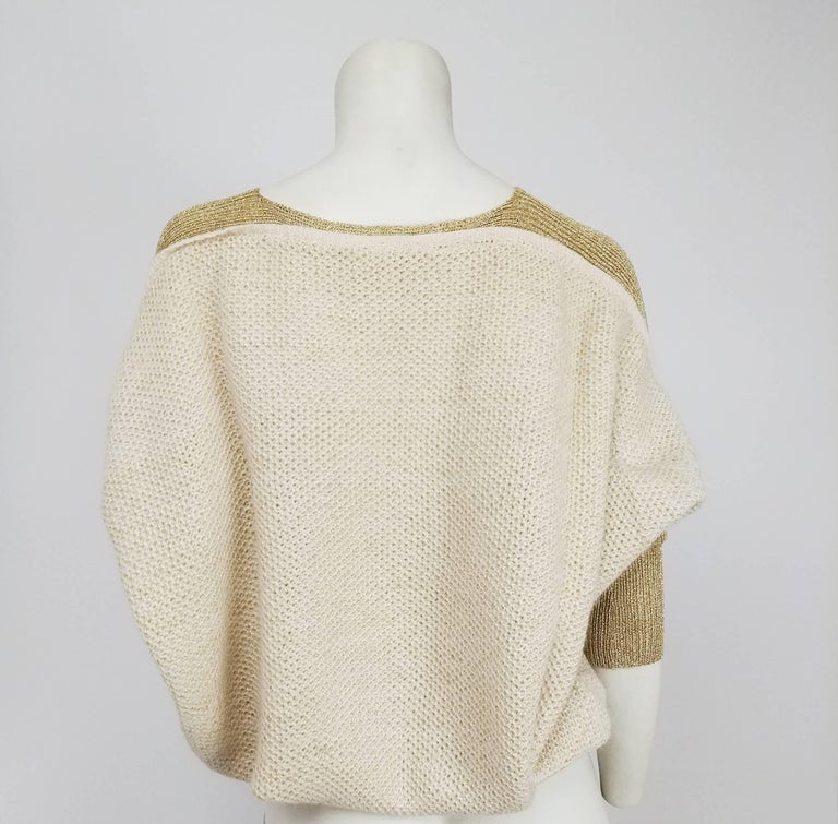 1970s Cream and Gold Batwing Sweater at 1stDibs | cream and gold sweater