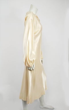 1970s Satin Cowl Neck Disco Dress