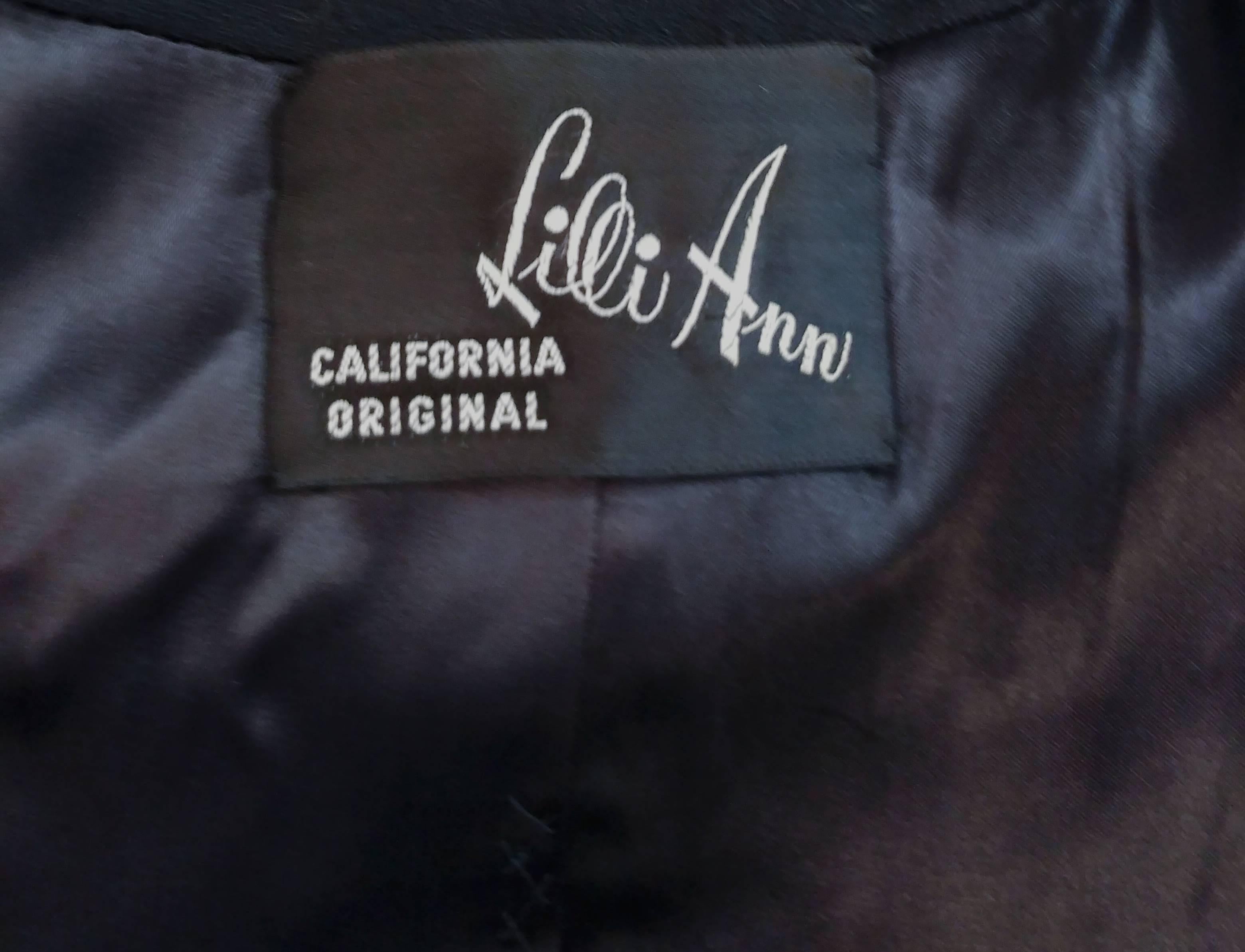1940s Lilli Ann Two Piece Black Skirt Suit Set 1