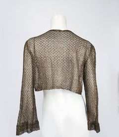 1930s Black Lace Metallic Bolero