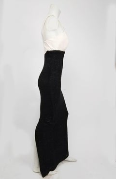 Robe de soirée noire et blanche Gianfranco Ferre, années 1990