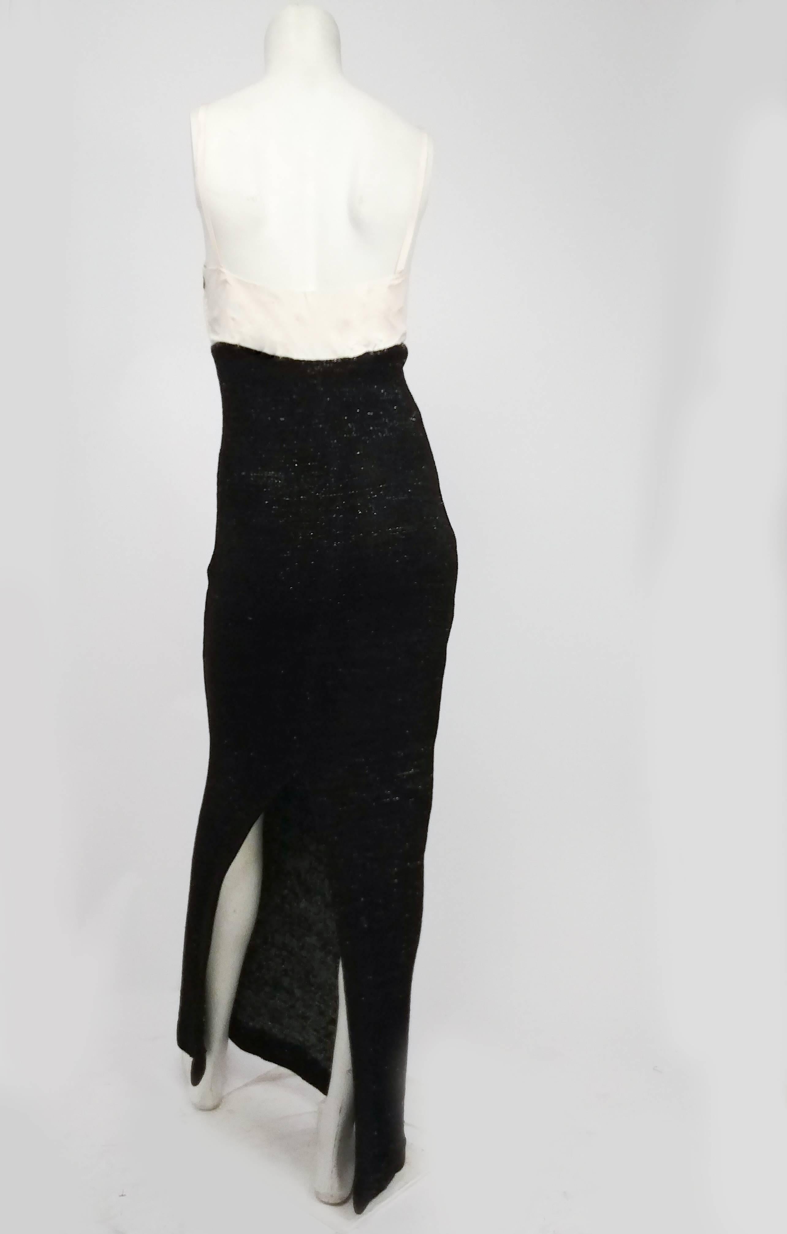 1990s Gianfranco Ferre Black & White Evening Dress In Good Condition For Sale In San Francisco, CA