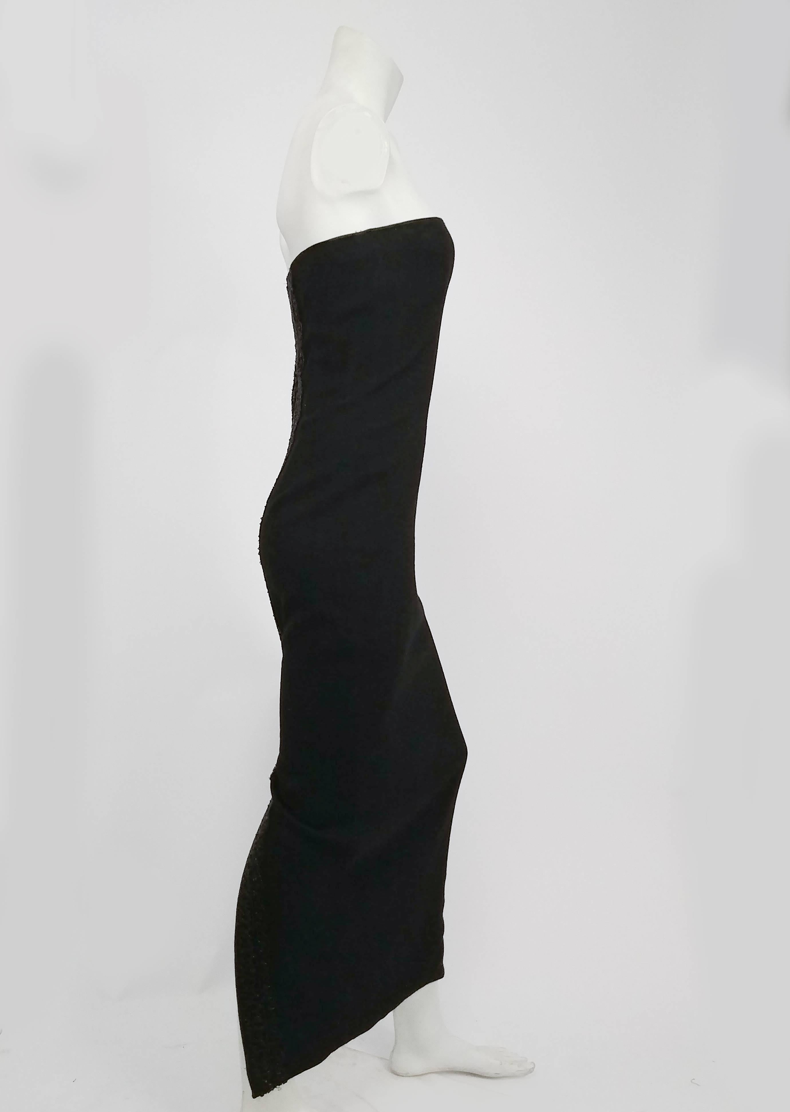 Black 1990s Sylvia Heisel Strapless Knit Dress