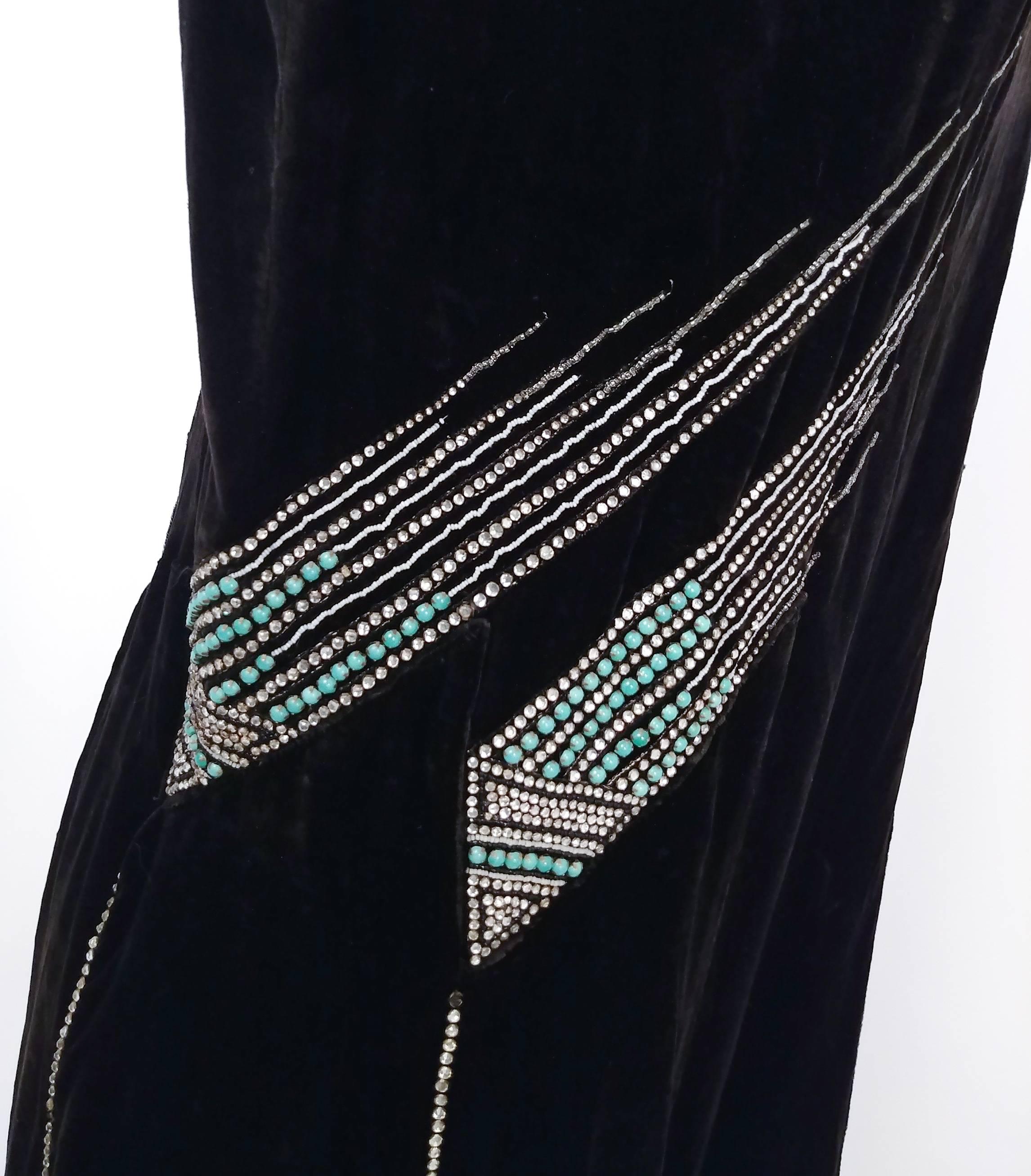 black velvet dress with rhinestones
