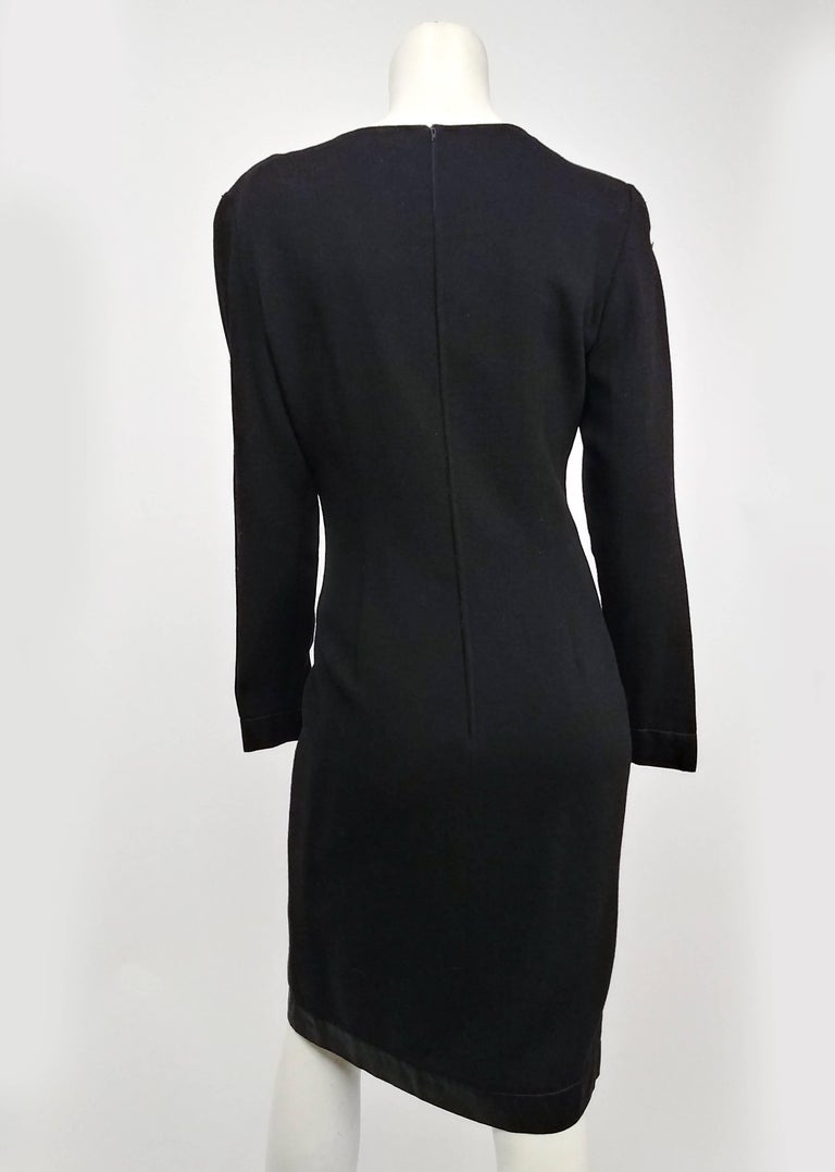 Valentino Missy Black Cocktail Dress with Satin Trim, 1980s For Sale at ...