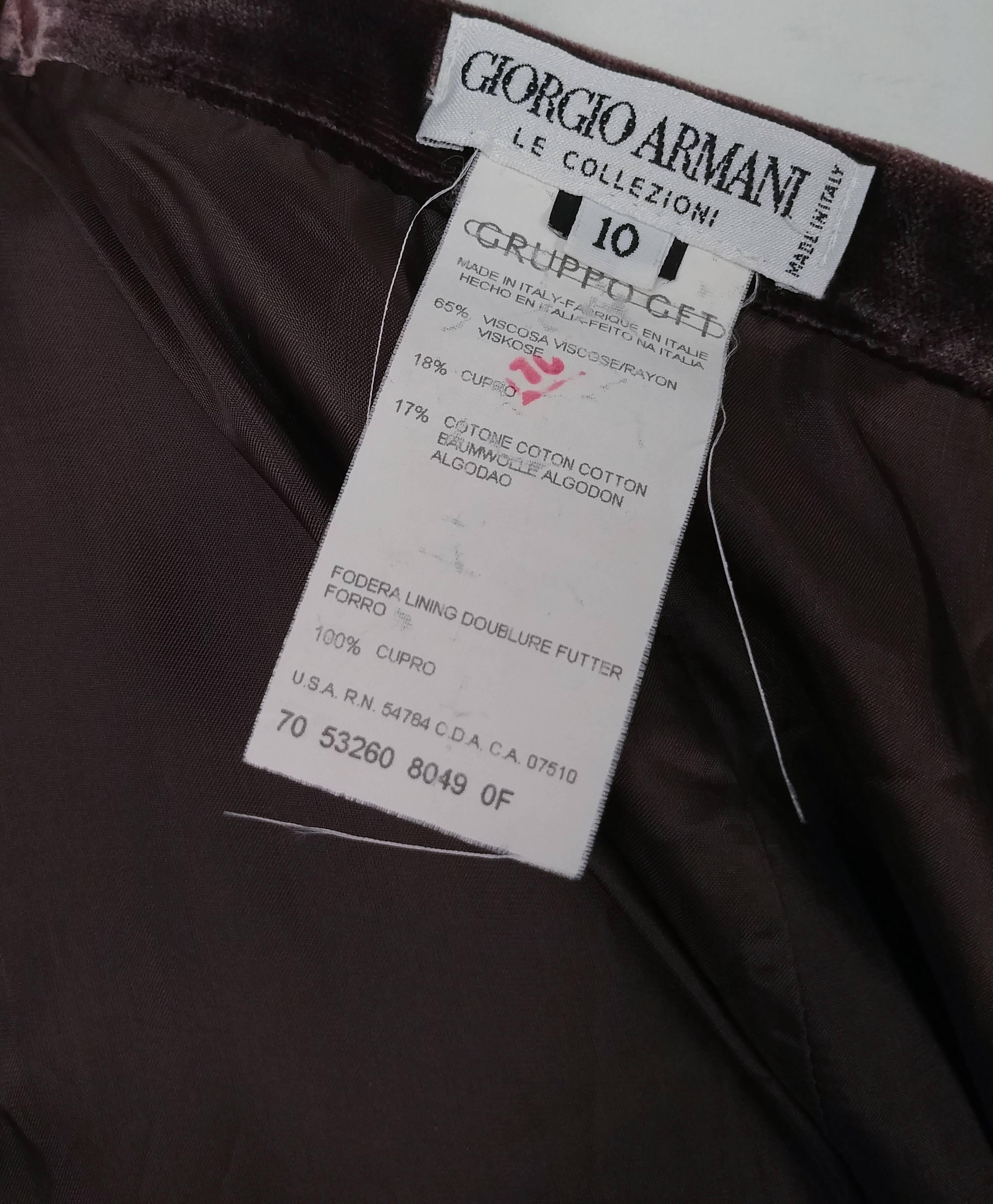 1990s Georgia Armani Taupe Brown Velvet Maxi Skirt For Sale at 1stDibs ...