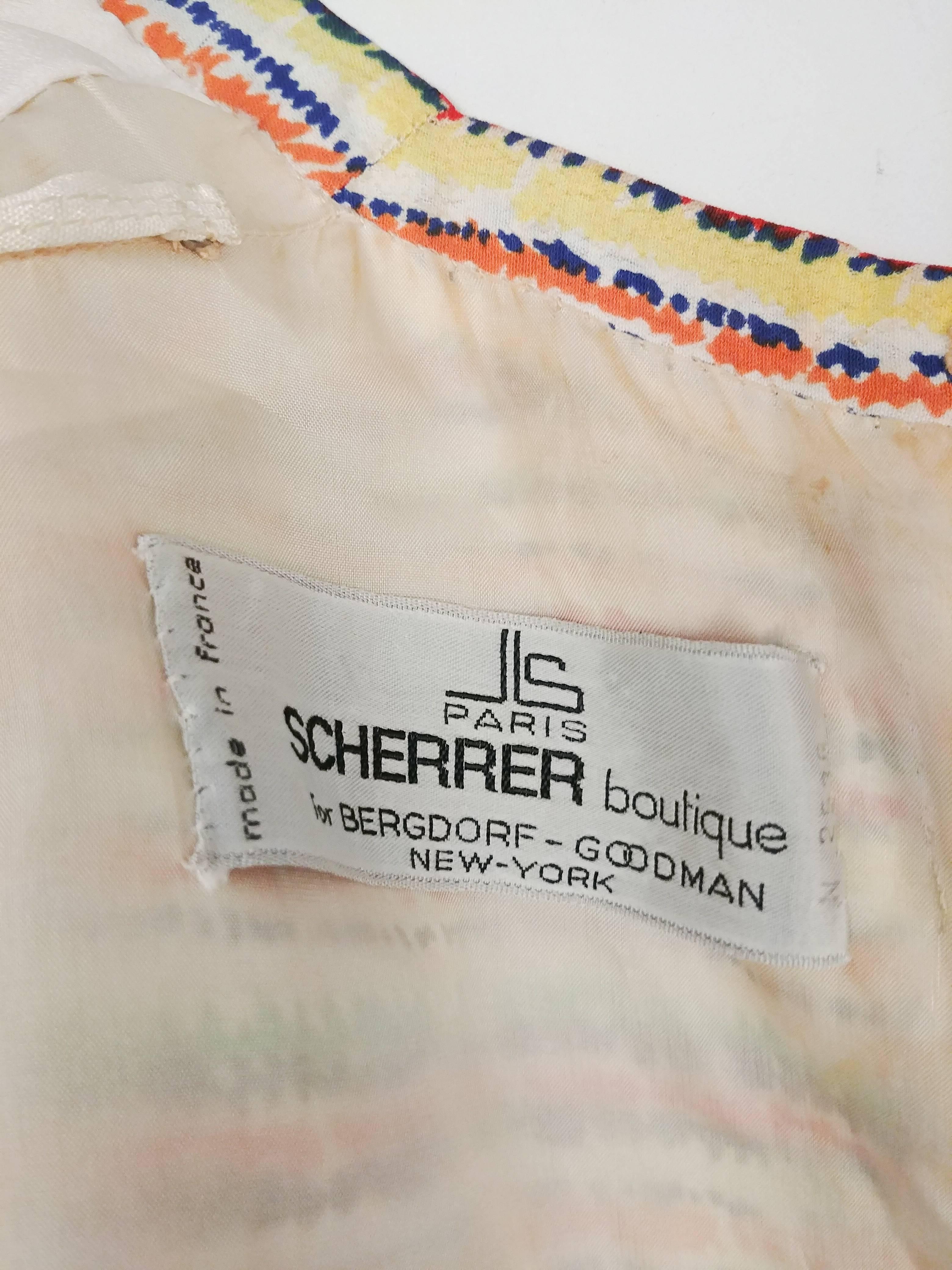 Brown 1970s Scherrer Boutique Striped Pleated Day Dress