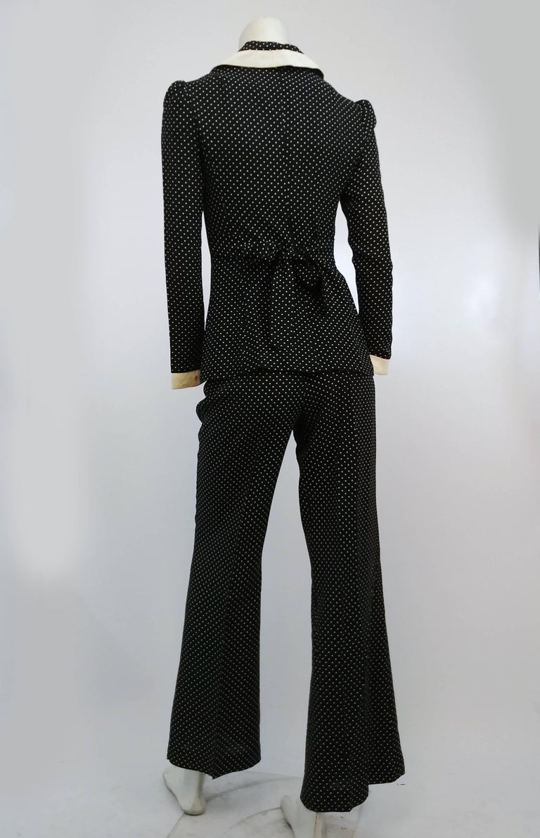 polka dot pants suit