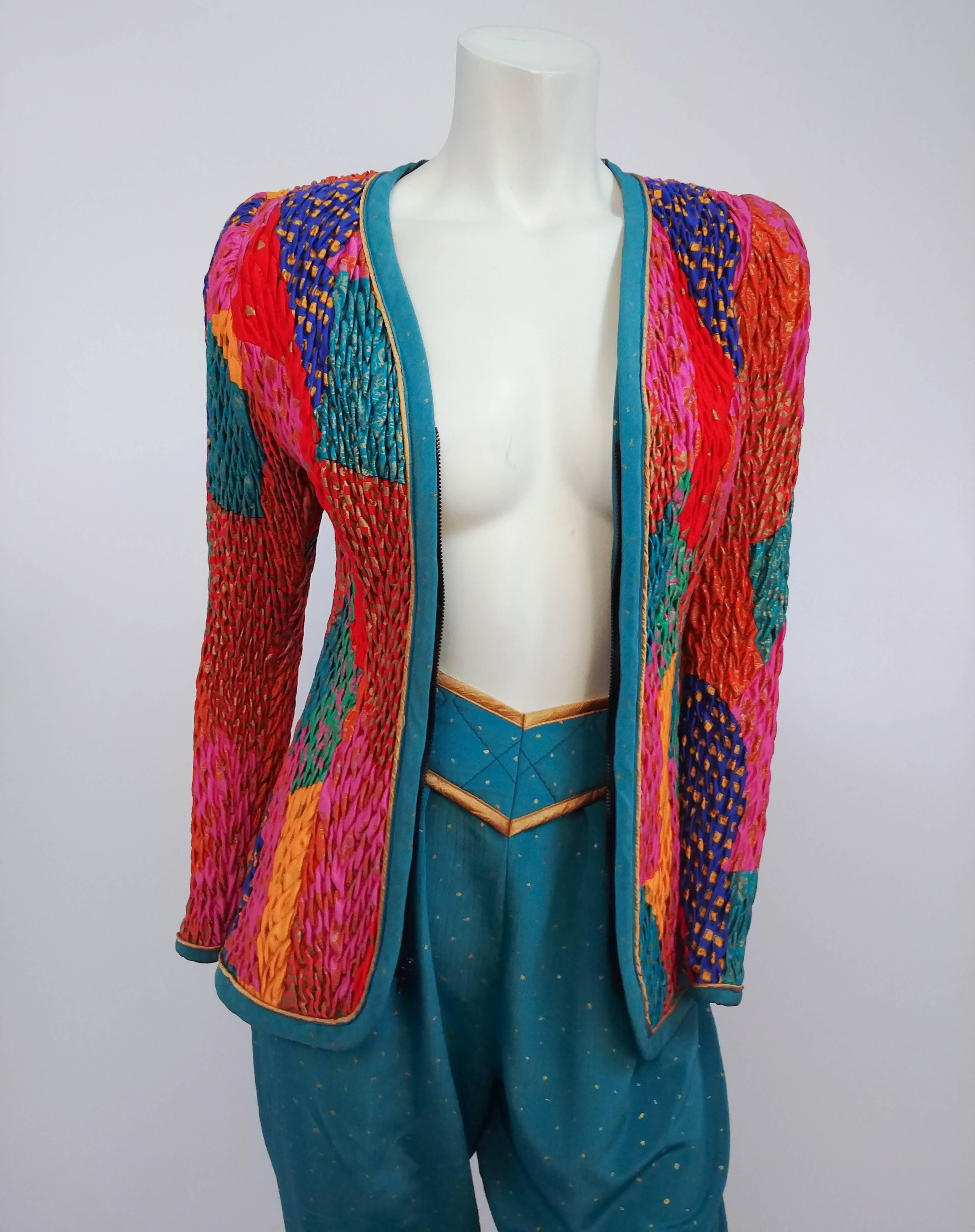 Women's 1980s Jeanne Marc Jacket, Pleated Skirt, & Harem Pant Set For Sale