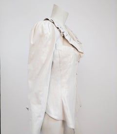1980s White Leather Jacket