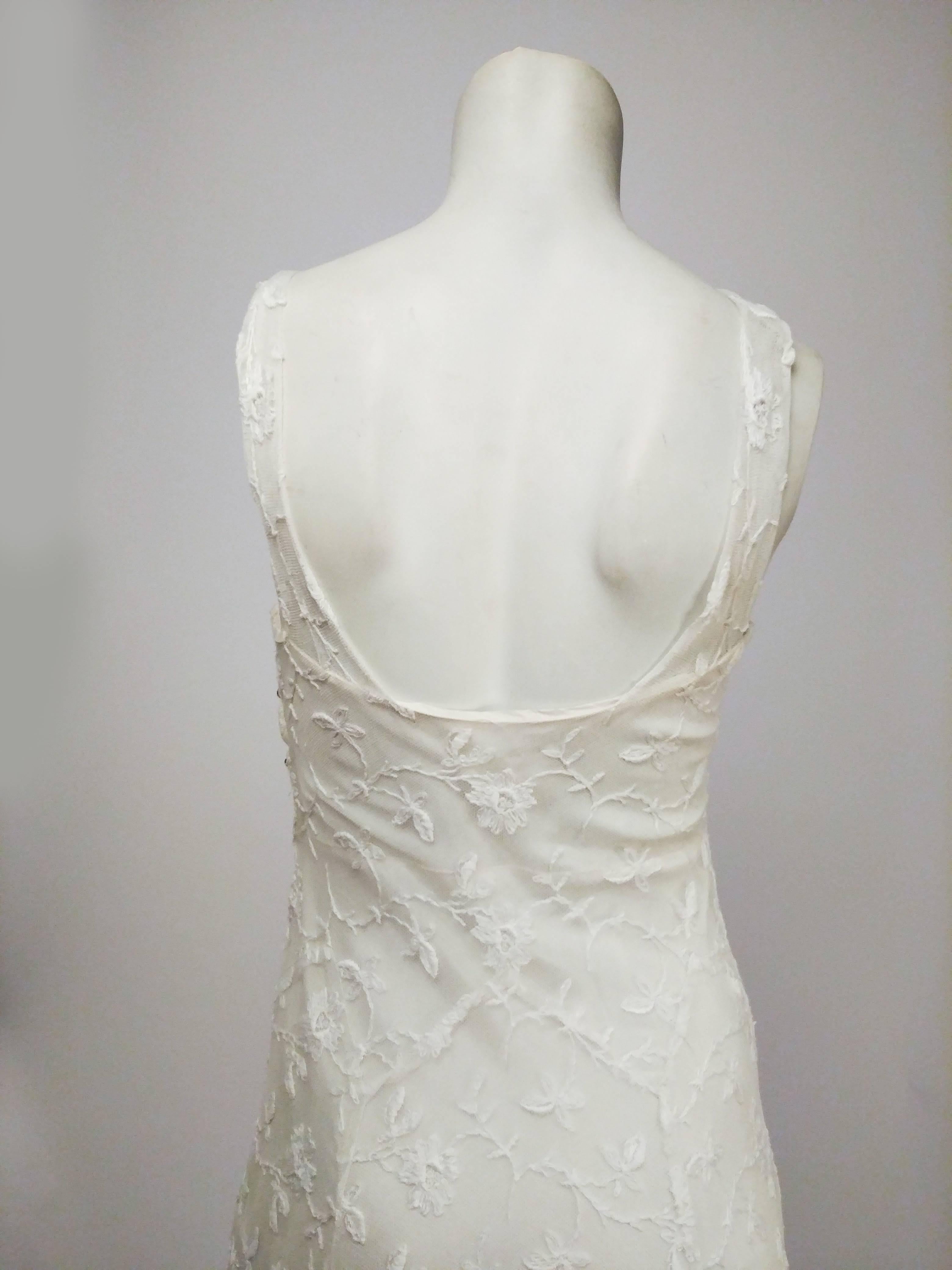 Women's 1930s White Lace Wedding Dress