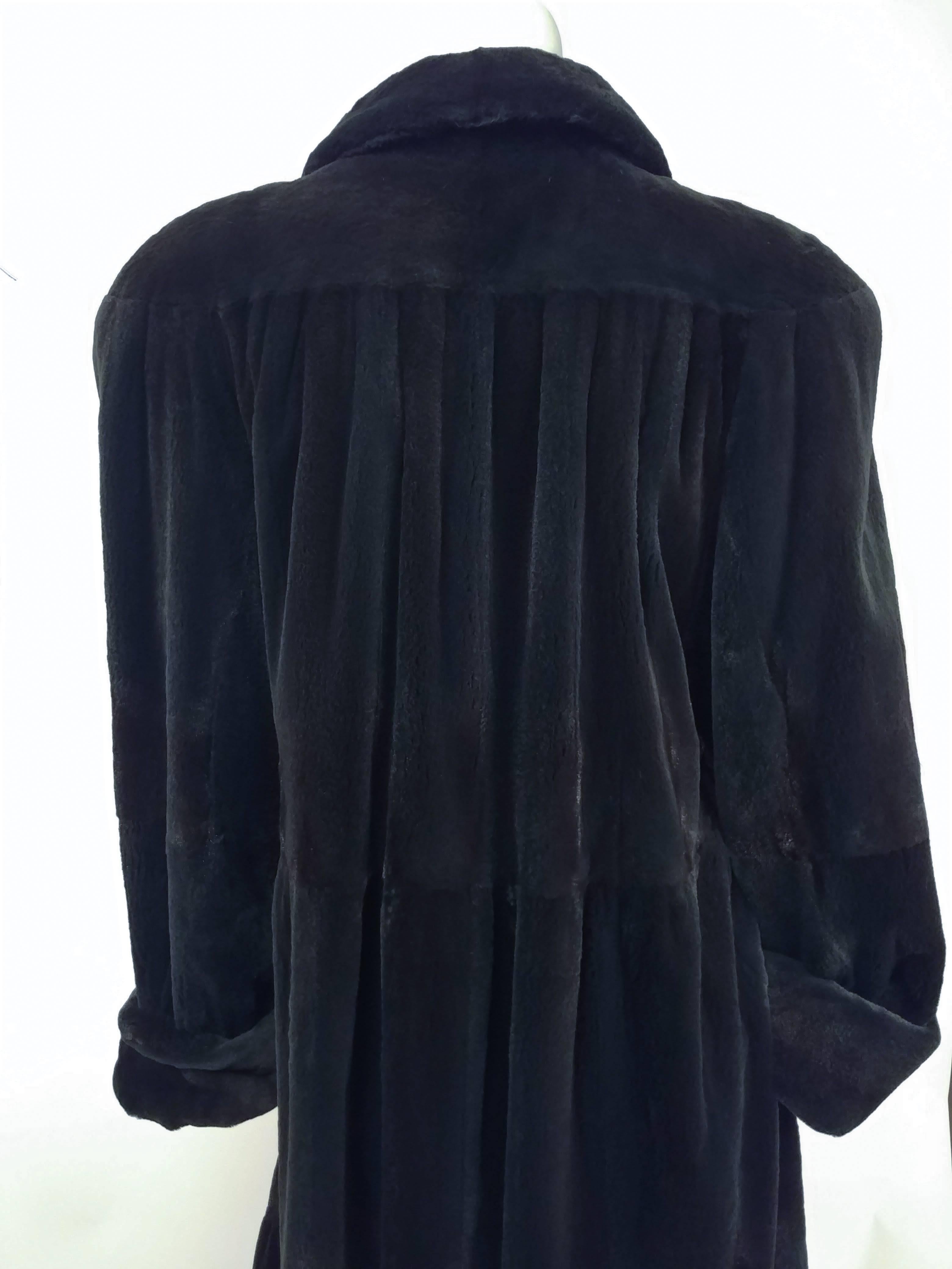 Women's 1980s Revillon for Saks Fifth Ave Green Shorn Mink Long Coat For Sale