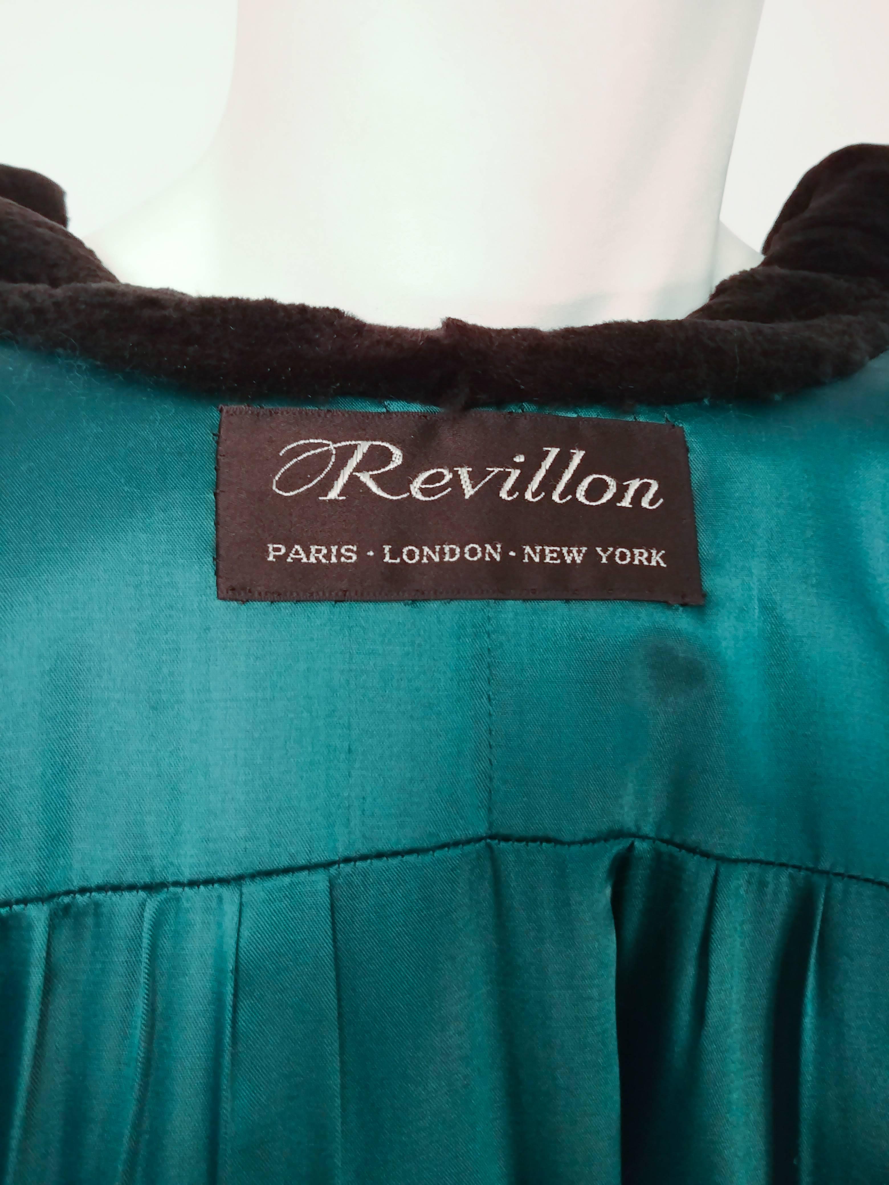 1980s Revillon for Saks Fifth Ave Green Shorn Mink Long Coat For Sale 2