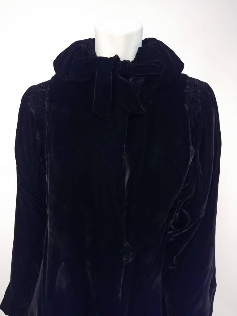 1940s Black Silk Velvet Opera Coat at 1stDibs