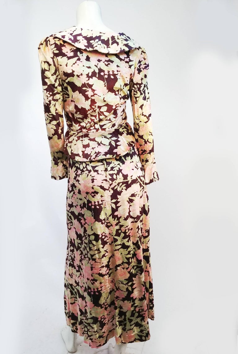 1970s Skirt Top Floral Print Set | XS/S