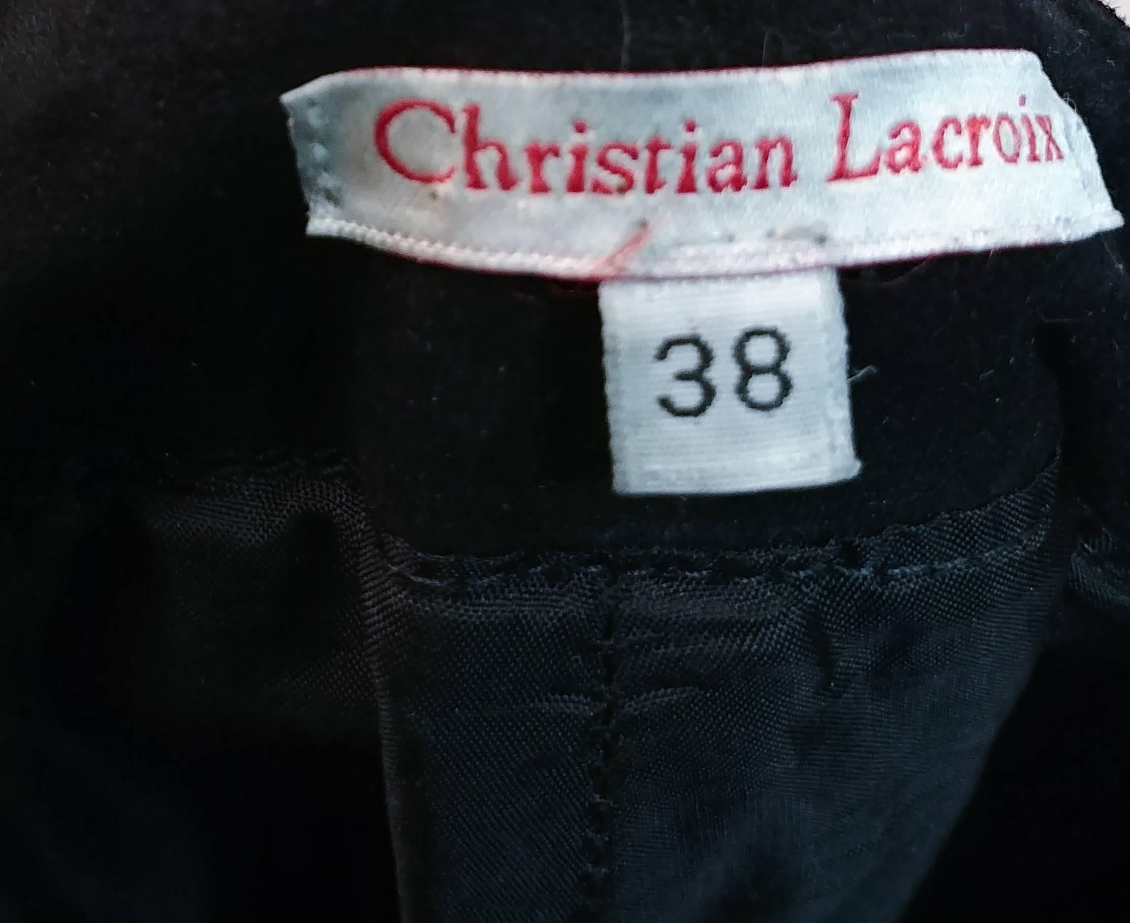 Christian Lacroix Black Suede Pants 1