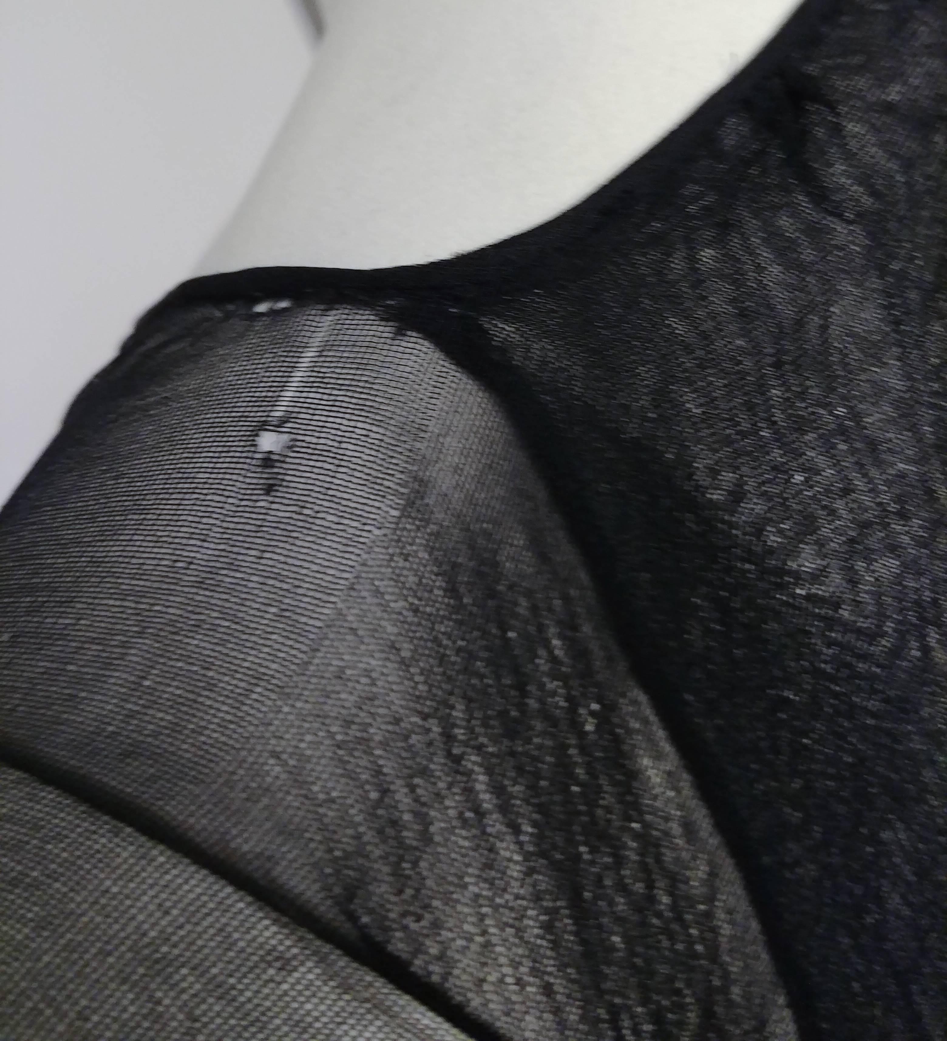 Robe en maille noire à imprimé floral des années 1930 en vente 3