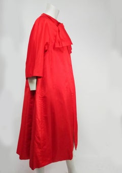 1960s Red Satin Evening Coat