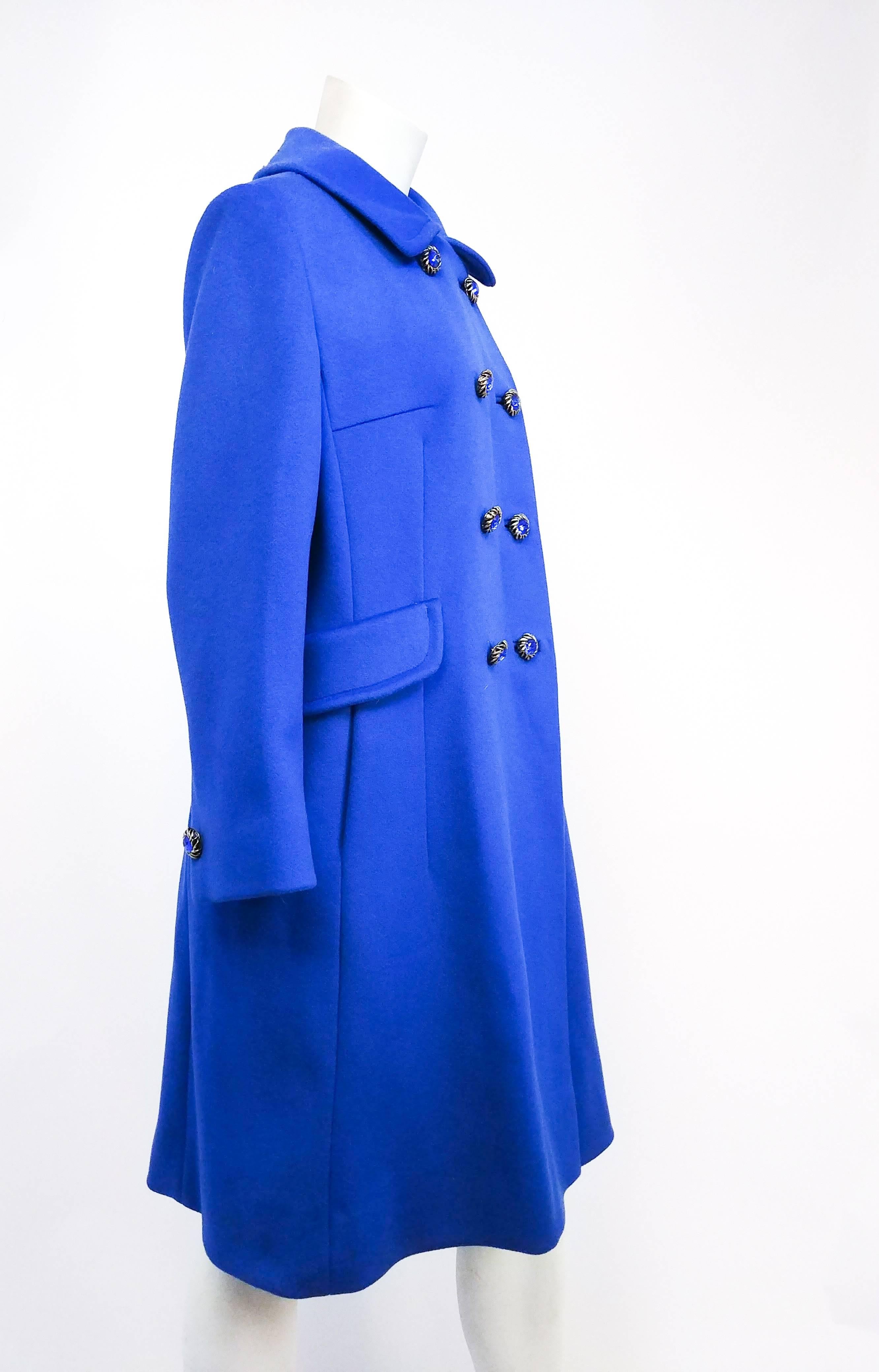 cobalt blue wool coat