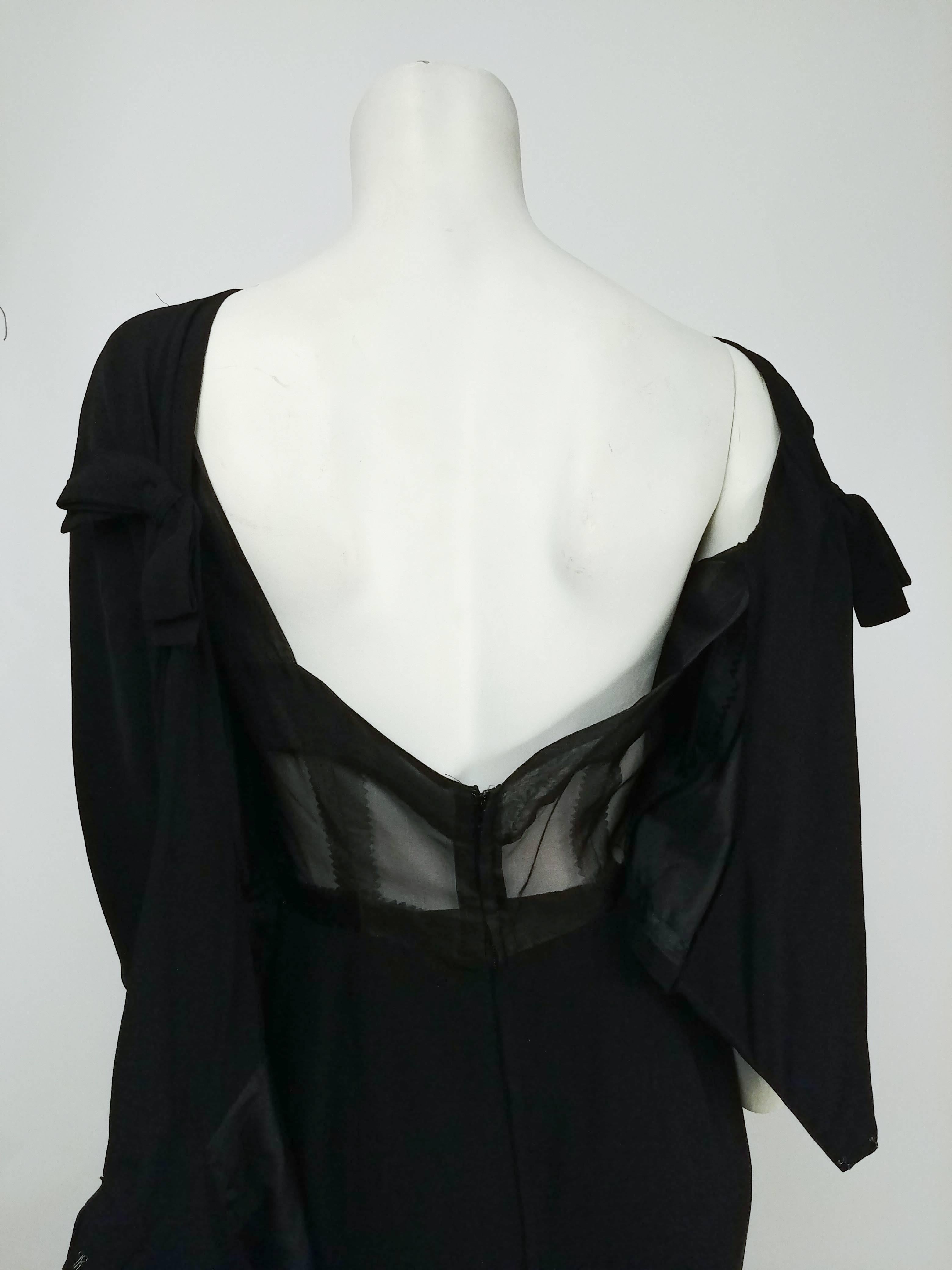 1950s Adele Simpson Black Draped Back Cocktail Dress For Sale at ...