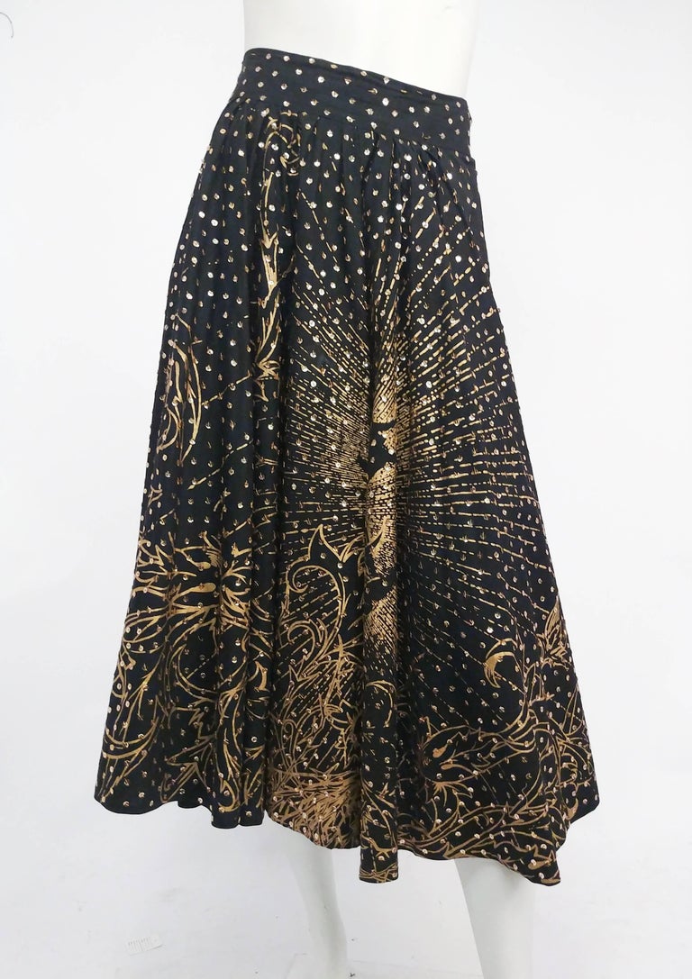 Mexican Golden Rose Sequin Painted Circle Skirt, 1950s at 1stDibs ...