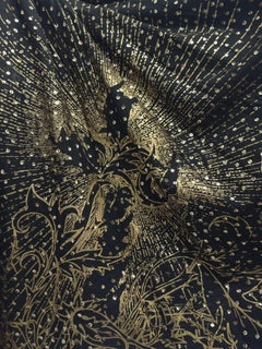 Mexican Golden Rose Sequin Painted Circle Skirt, 1950s