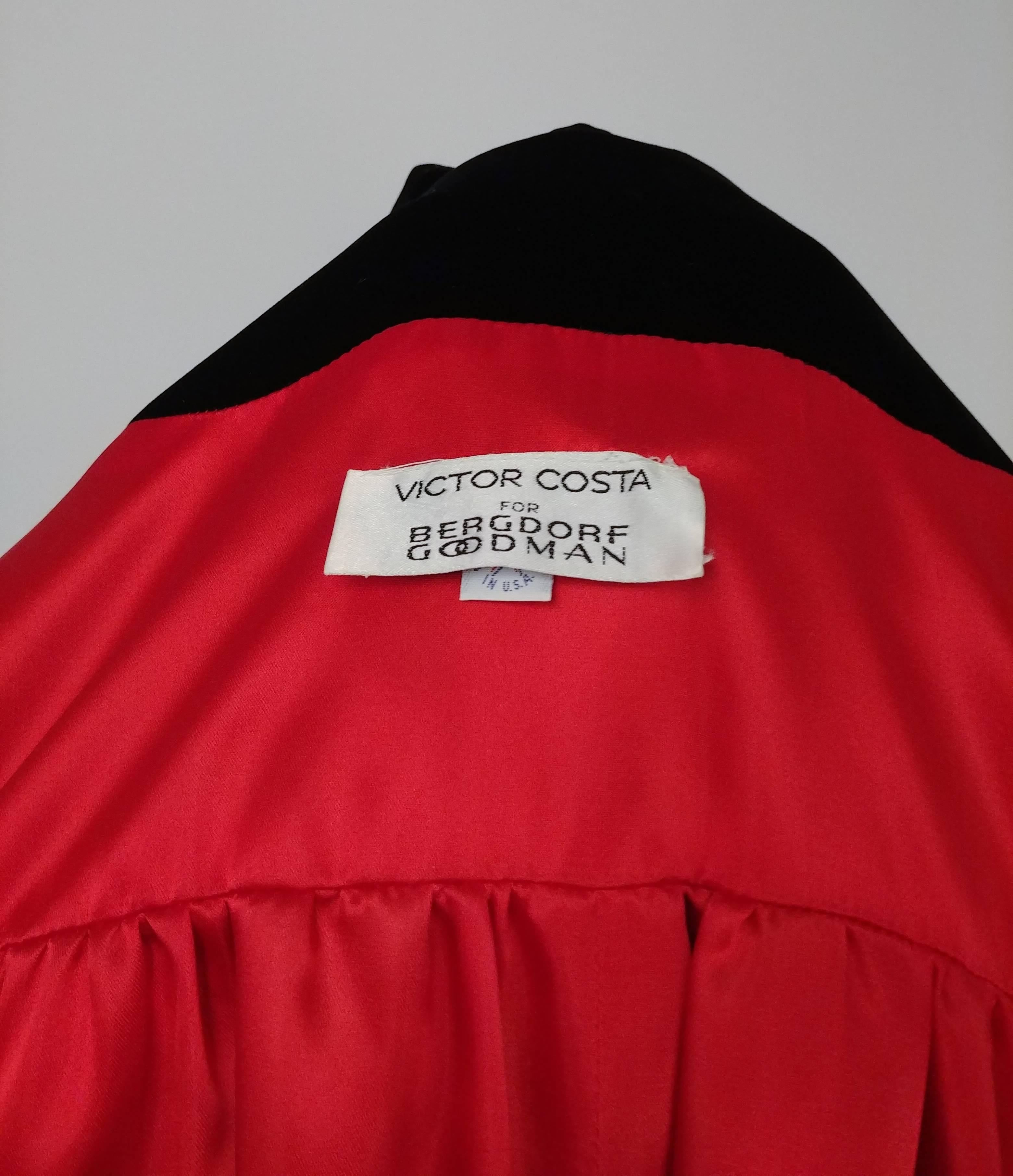 1980s Victor Costa Black Velvet Opera Coat 2
