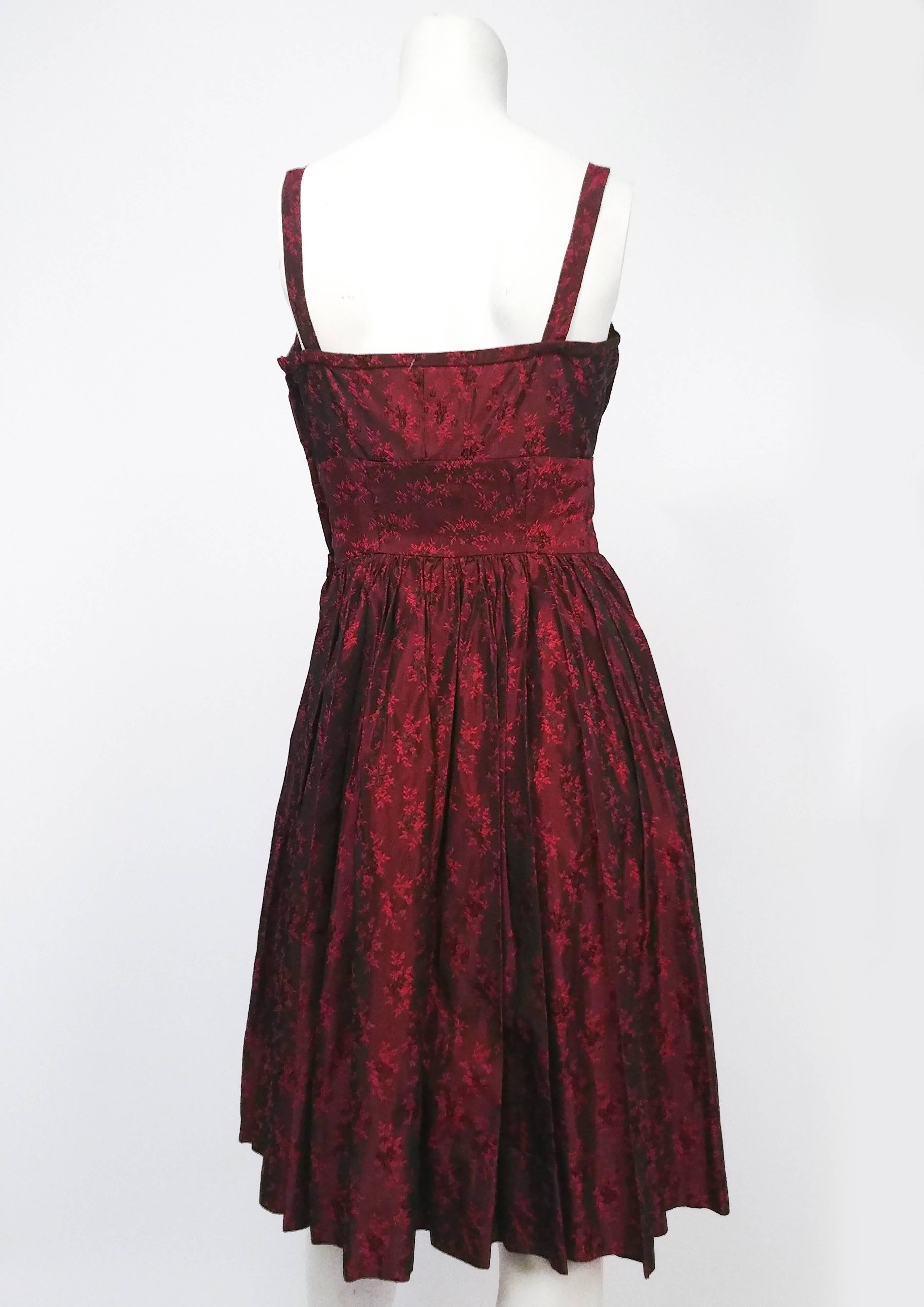 Red Iridescent Party Dress, 1950s  In Excellent Condition In San Francisco, CA