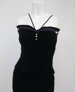Black Velvet Halter Top and Capri Set, 1950s