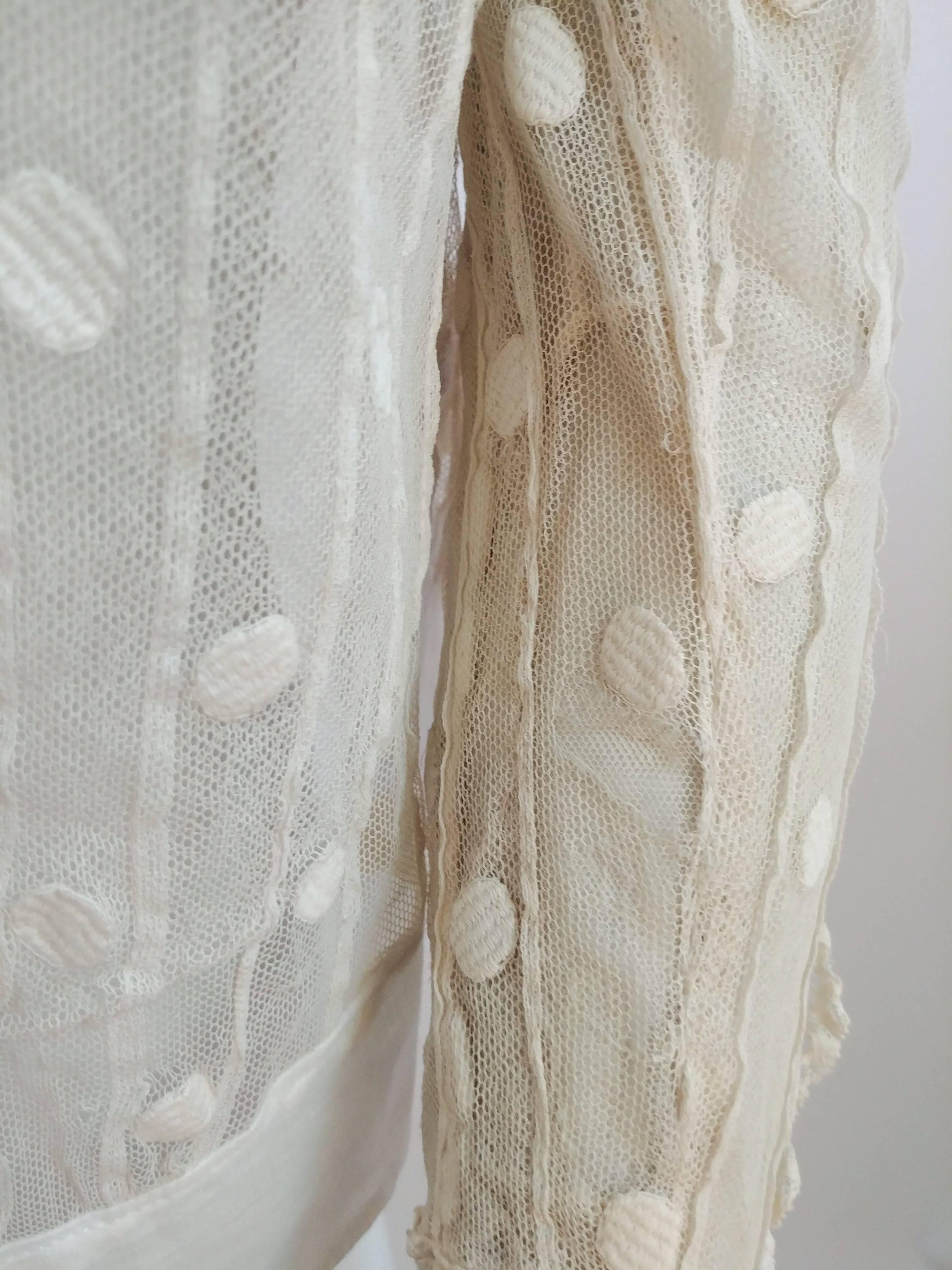 Edwardian Polka Dot Sheer Lace Blouse In Good Condition For Sale In San Francisco, CA