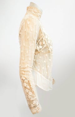 Edwardian Polka Dot Sheer Lace Blouse