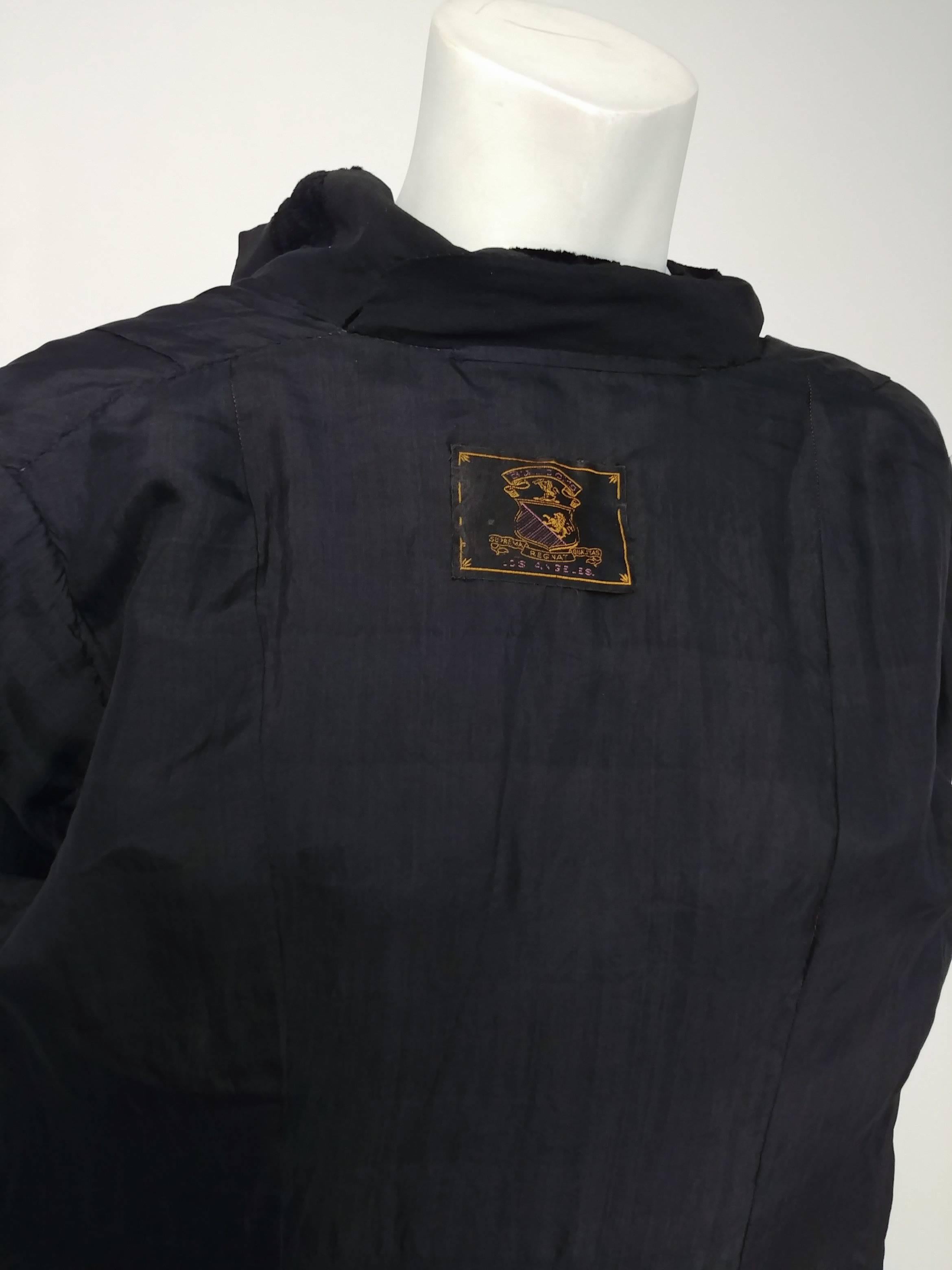 1920s Black Silk Coat with Flocked Velvet  2