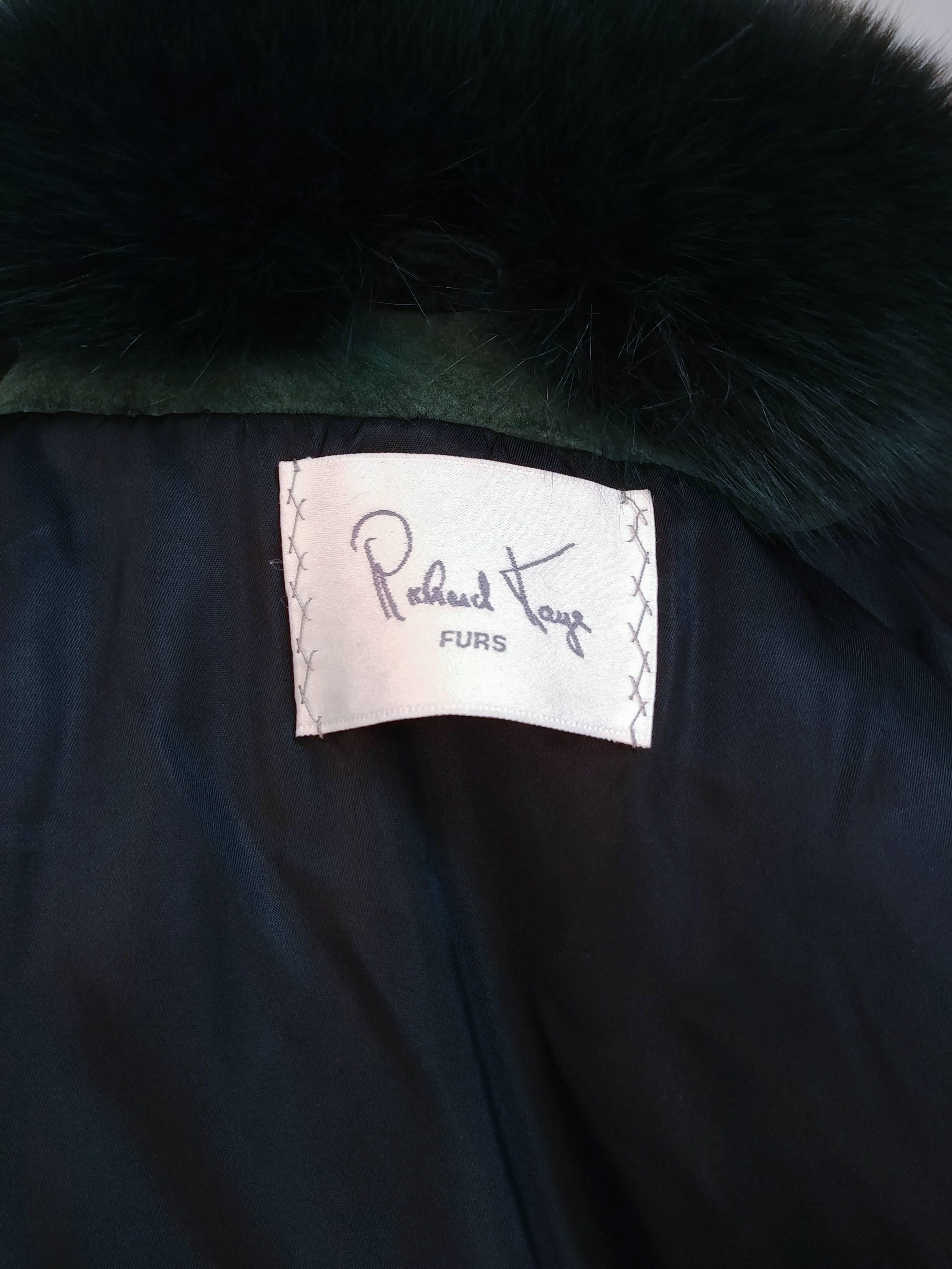 1980s Green Fox Fur Trim Suede Jacket w/ Fringe In Good Condition In San Francisco, CA