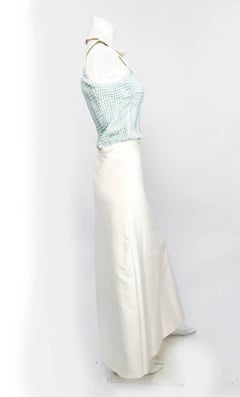 1970s Courréges Sleeveless Dress with Blue Gingham Pattern